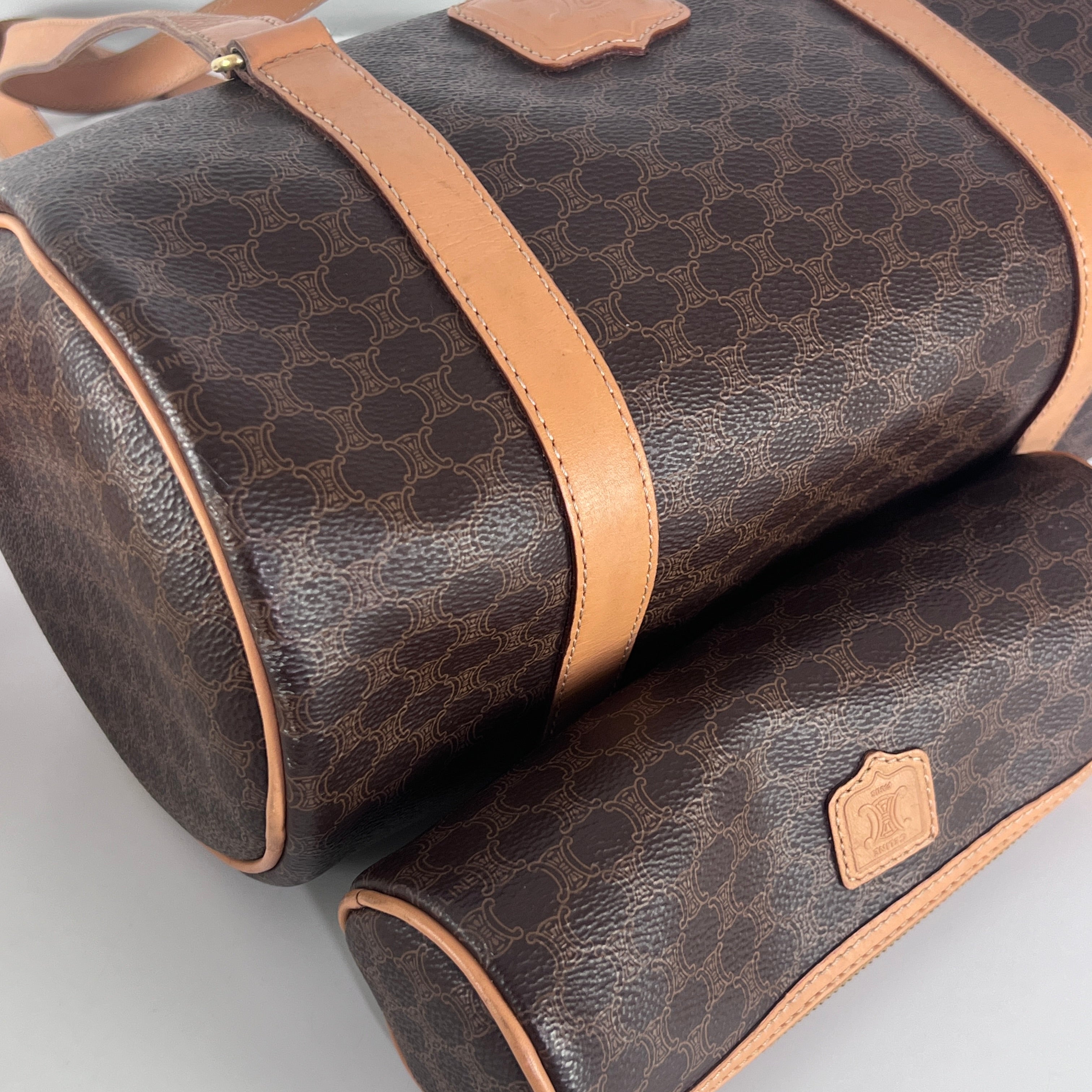 Sac à main CELINE Papillon toile et cuir marron