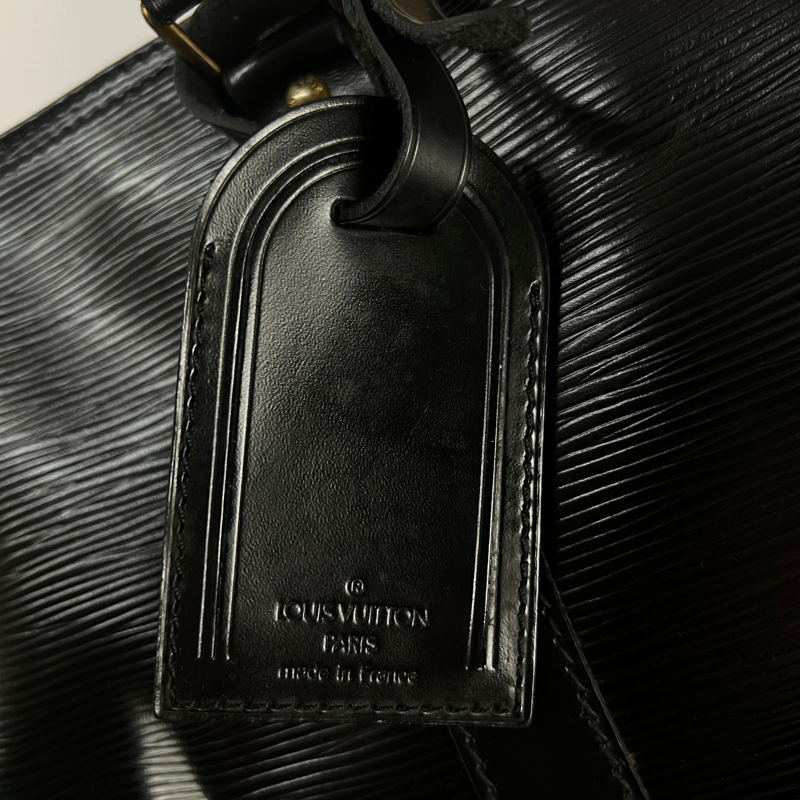 LOUIS VUITTON Keepall 55 black epi leather handbag