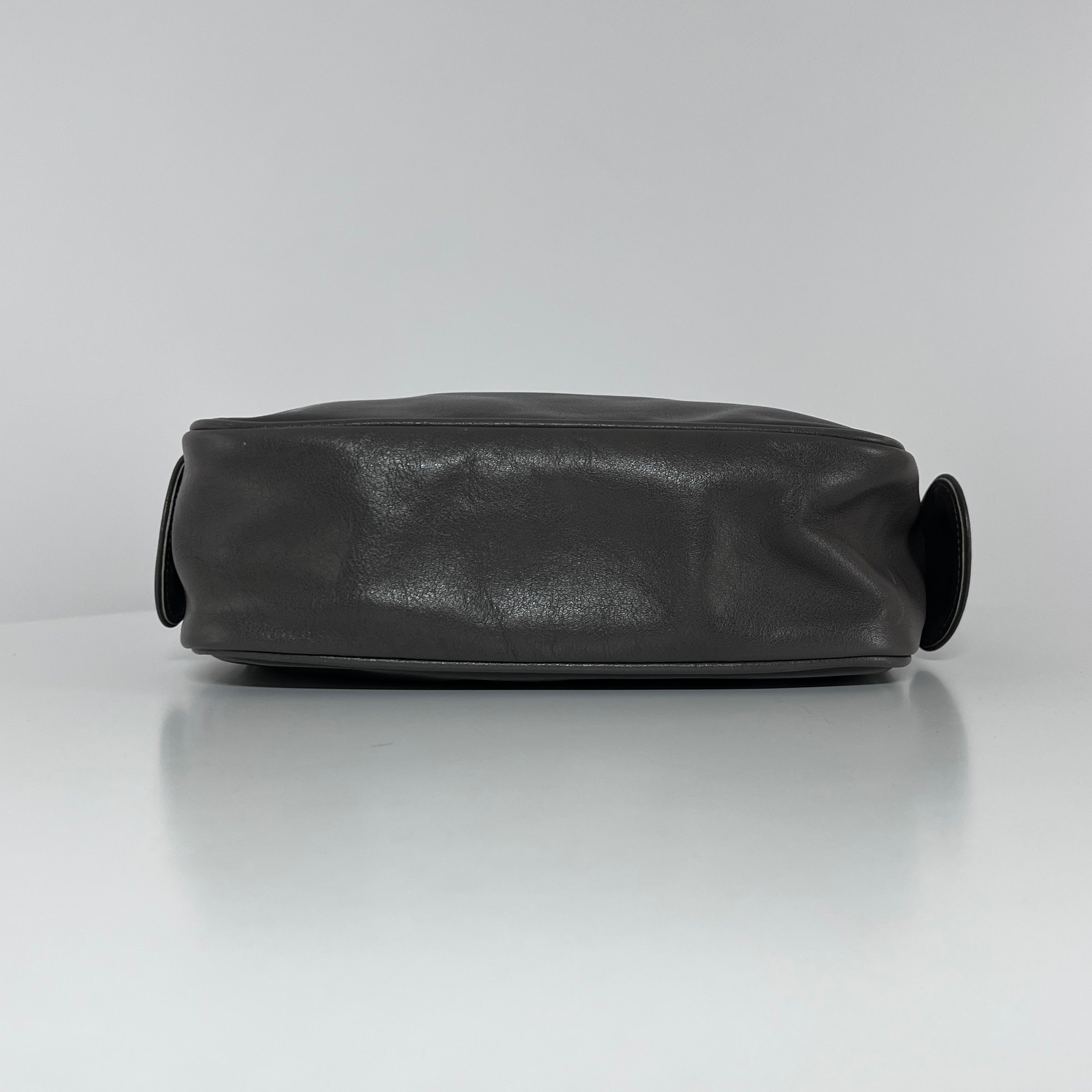 COURREGES Camera gray leather handbag