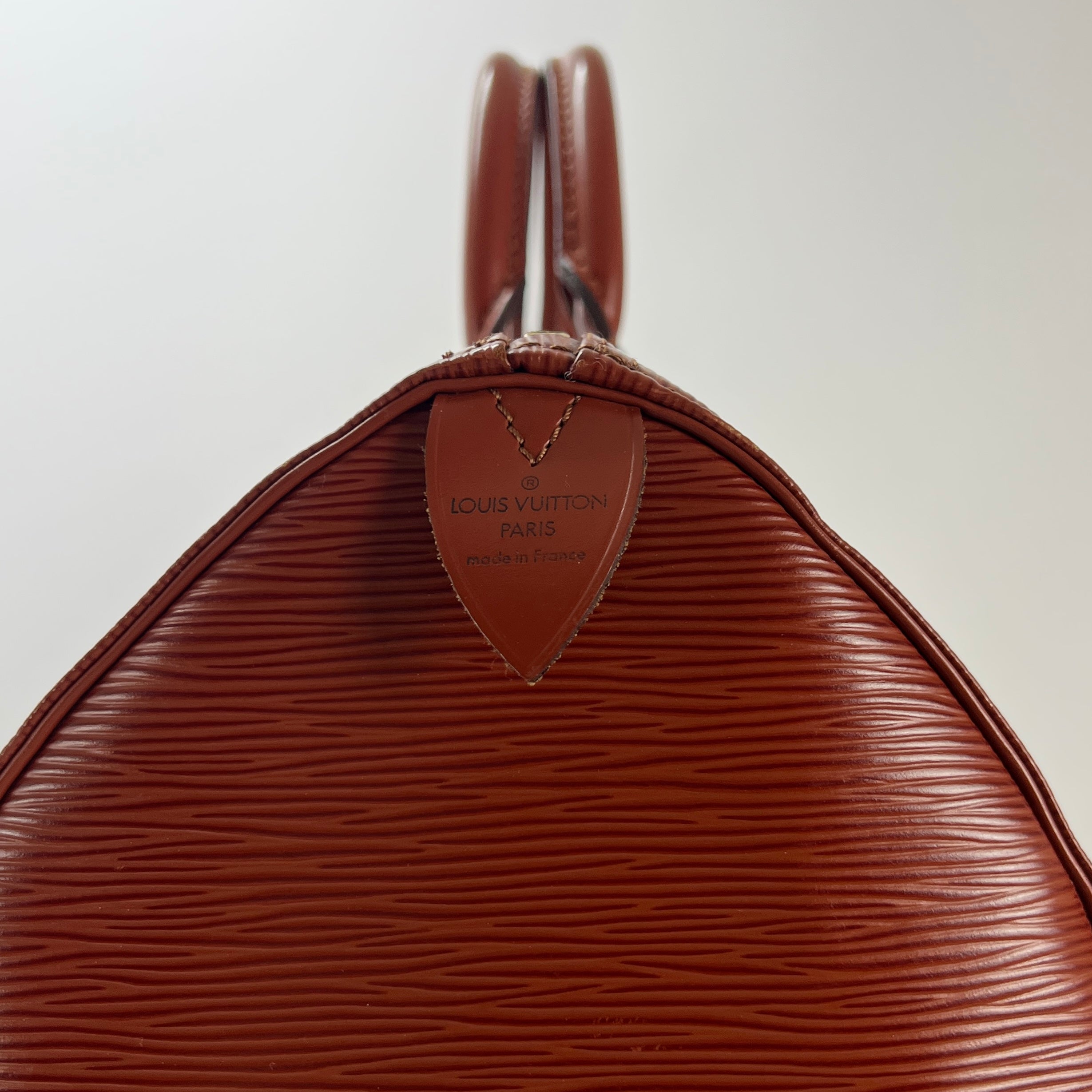 LOUIS VUITTON Speedy 35 handbag in brown epi leather