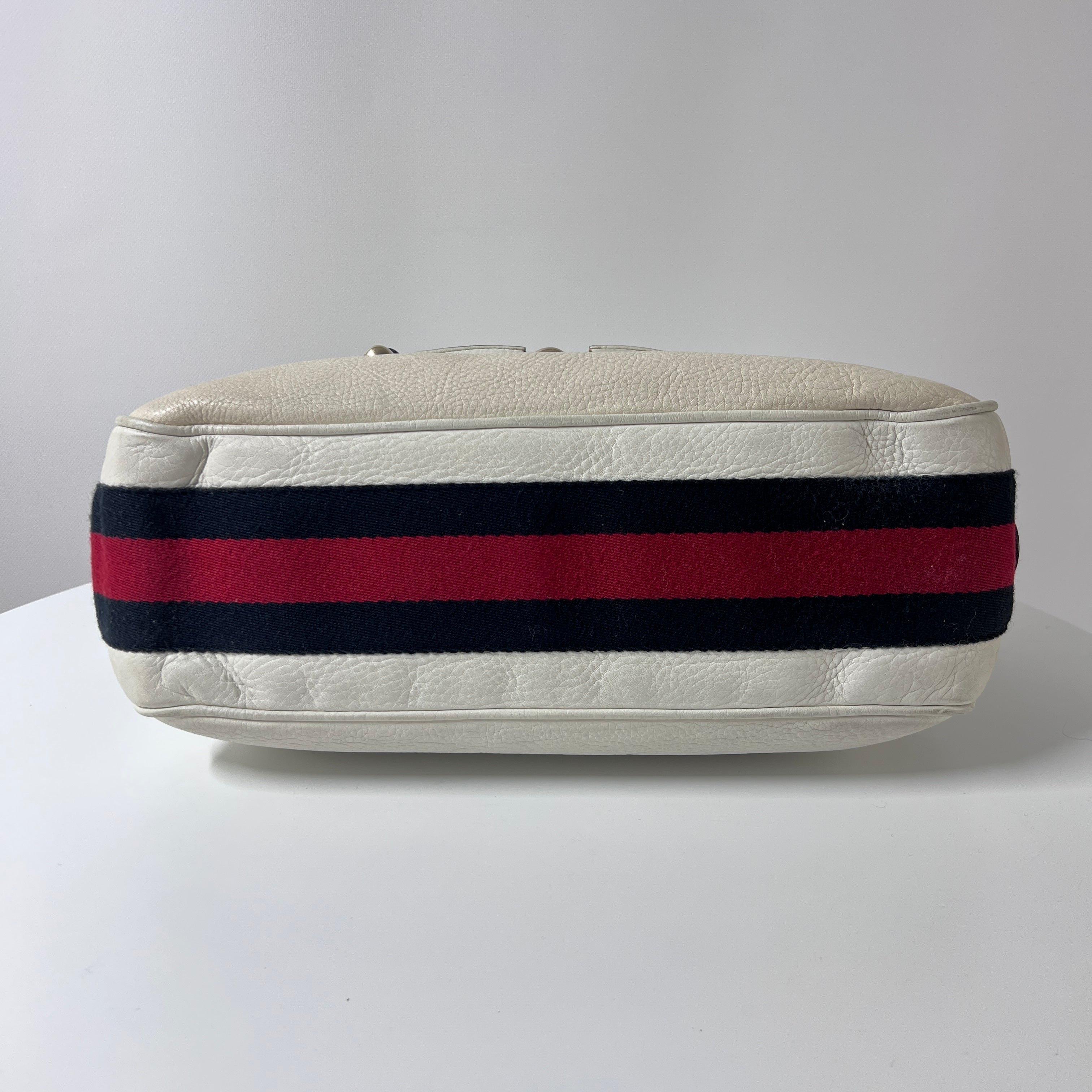 GUCCI Horsebit beige leather handbag