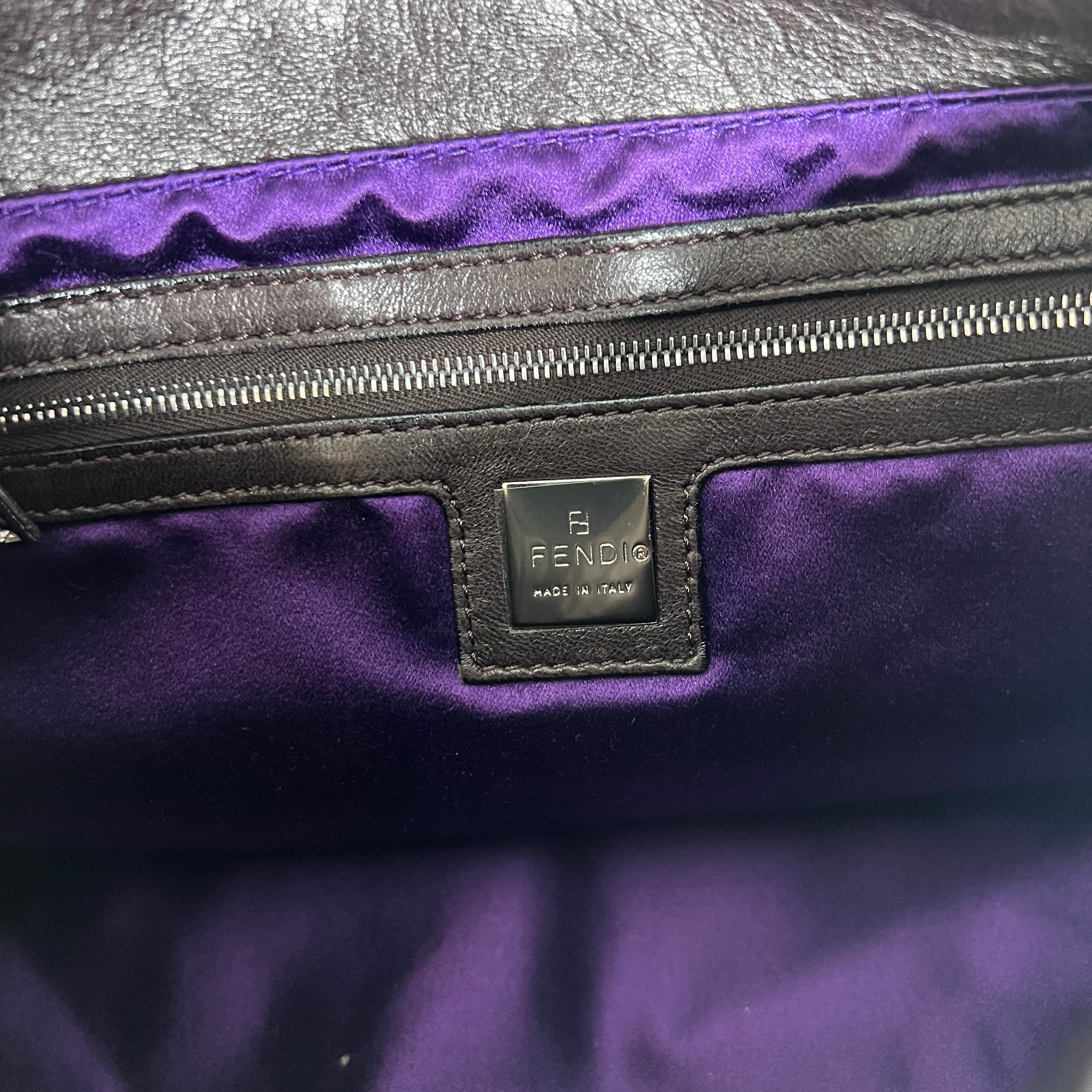 FENDI Mamma Leather handbag in brown leather