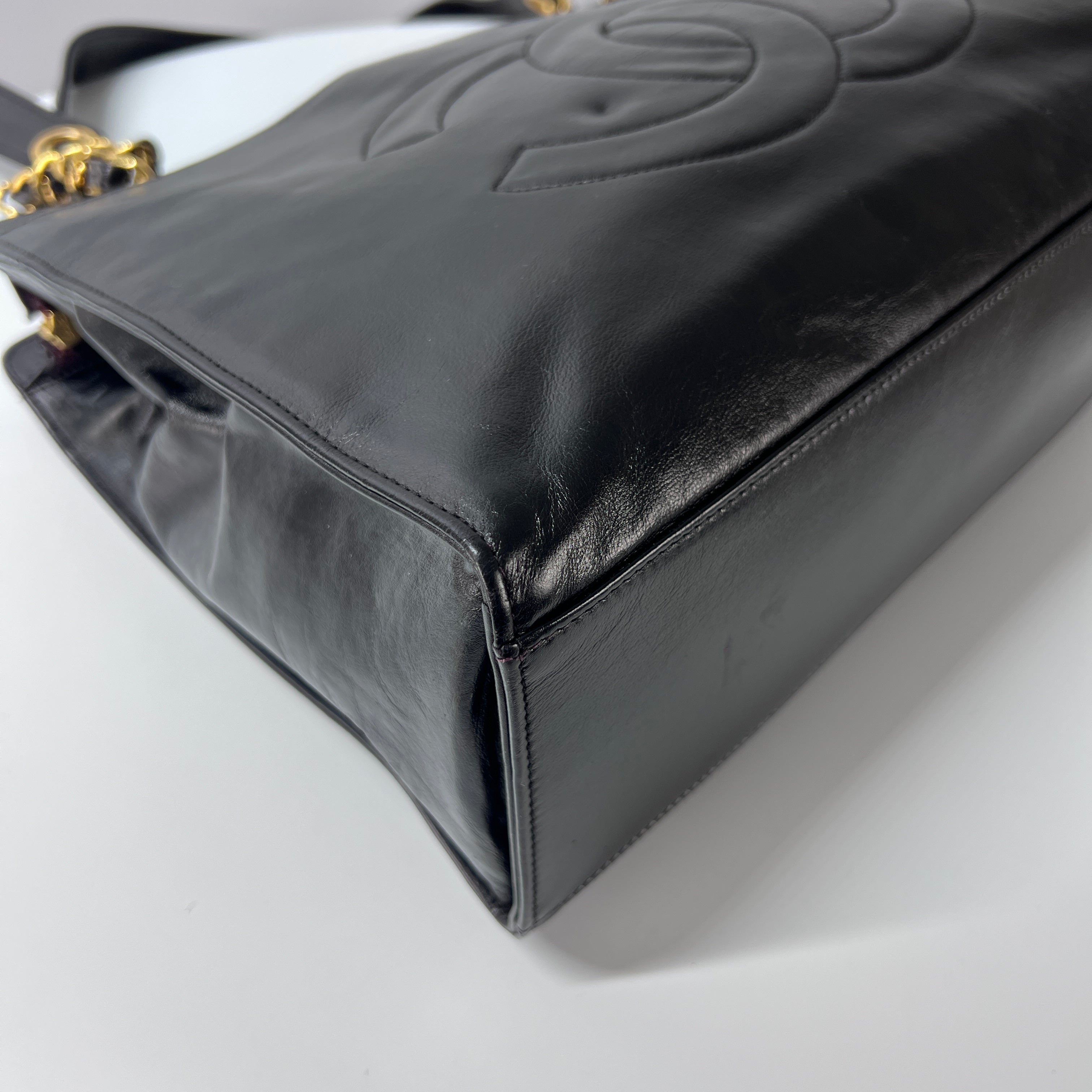 CHANEL Coco Tote black leather handbag