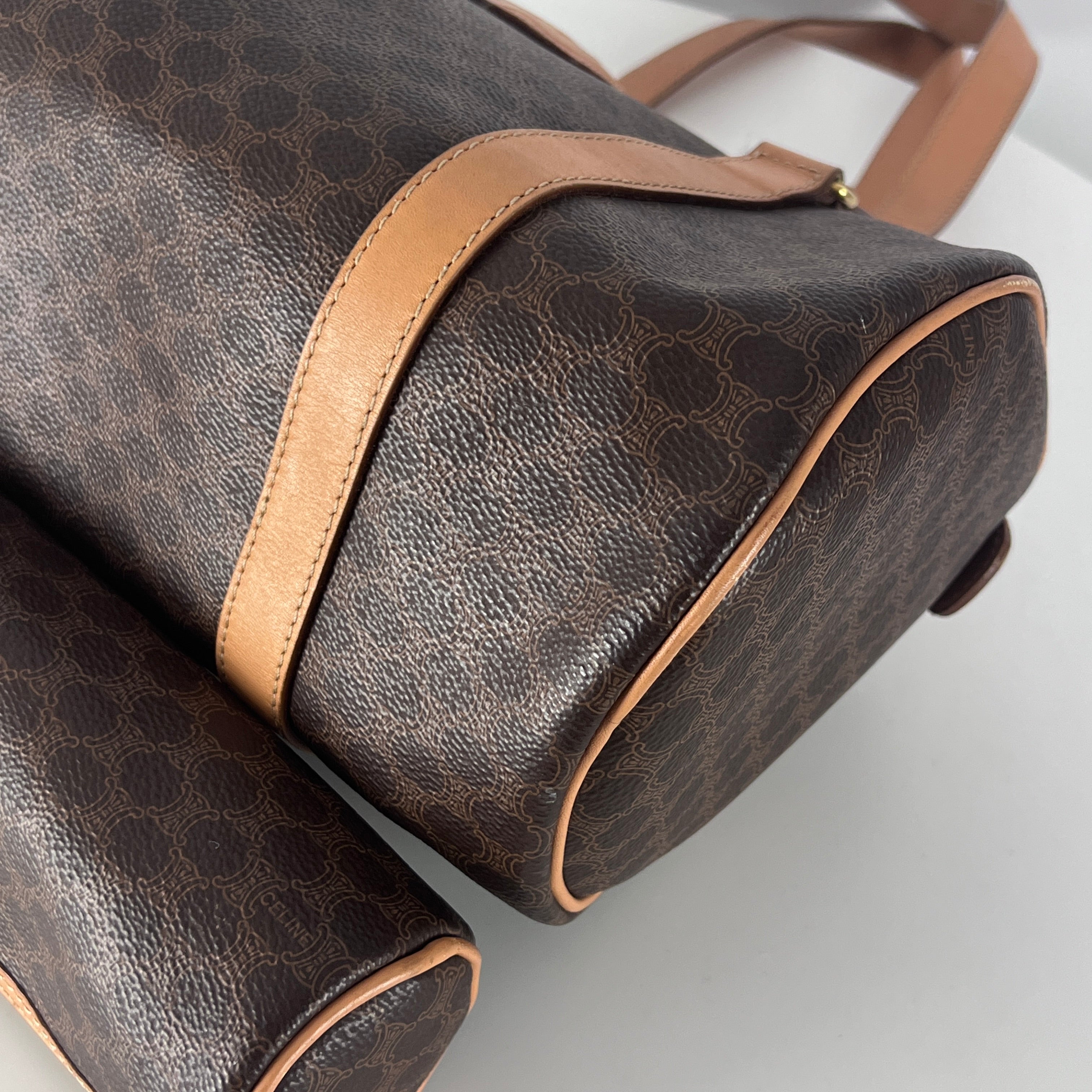 Sac à main CELINE Papillon toile et cuir marron