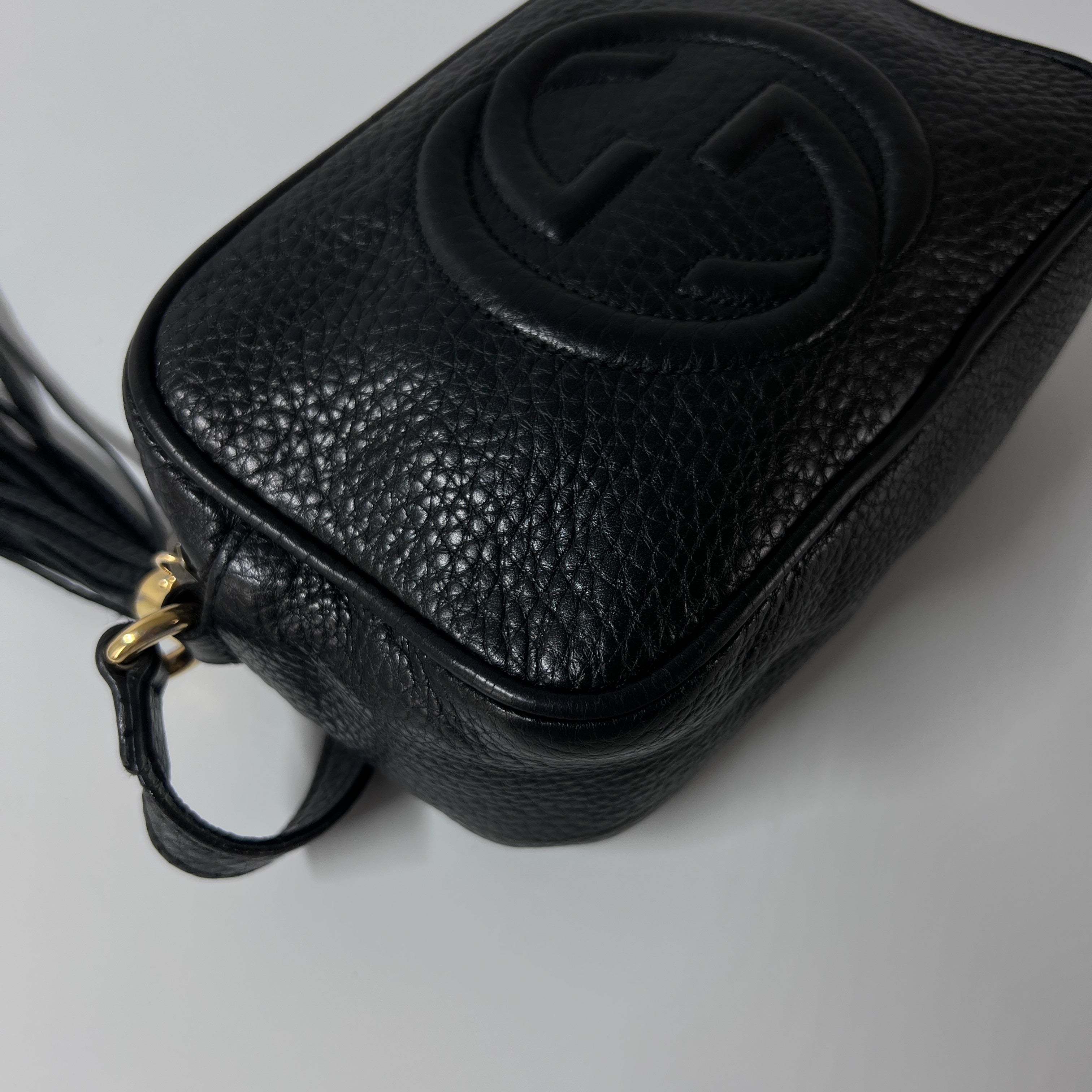 Sac à main GUCCI Camera Soho Disco cuir noir