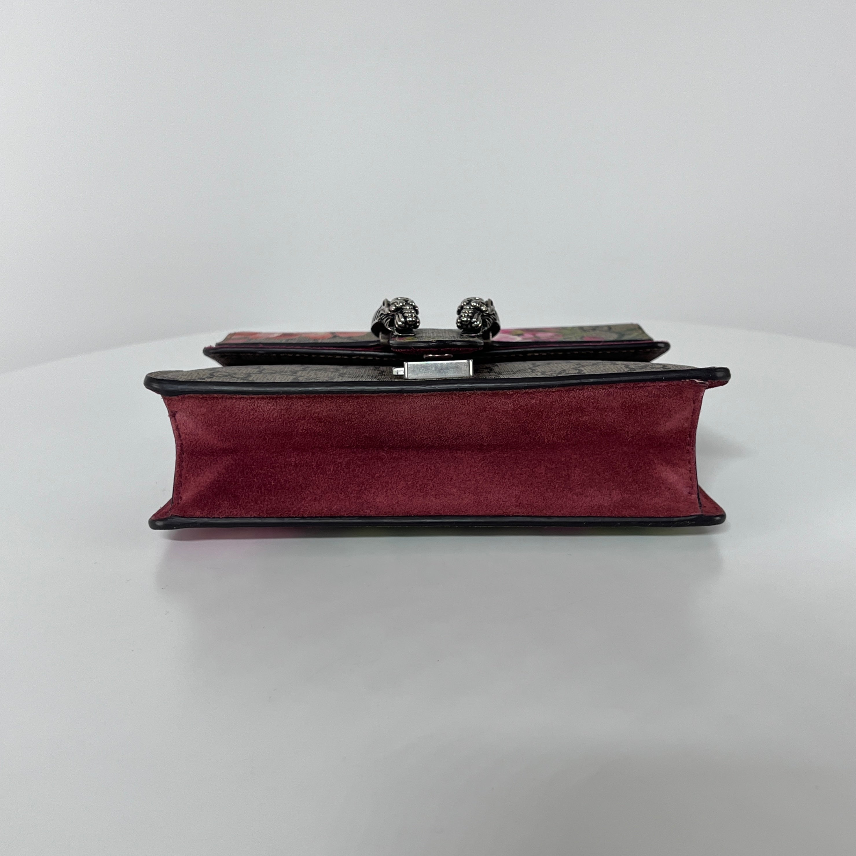 GUCCI Dionysus canvas and brown leather handbag