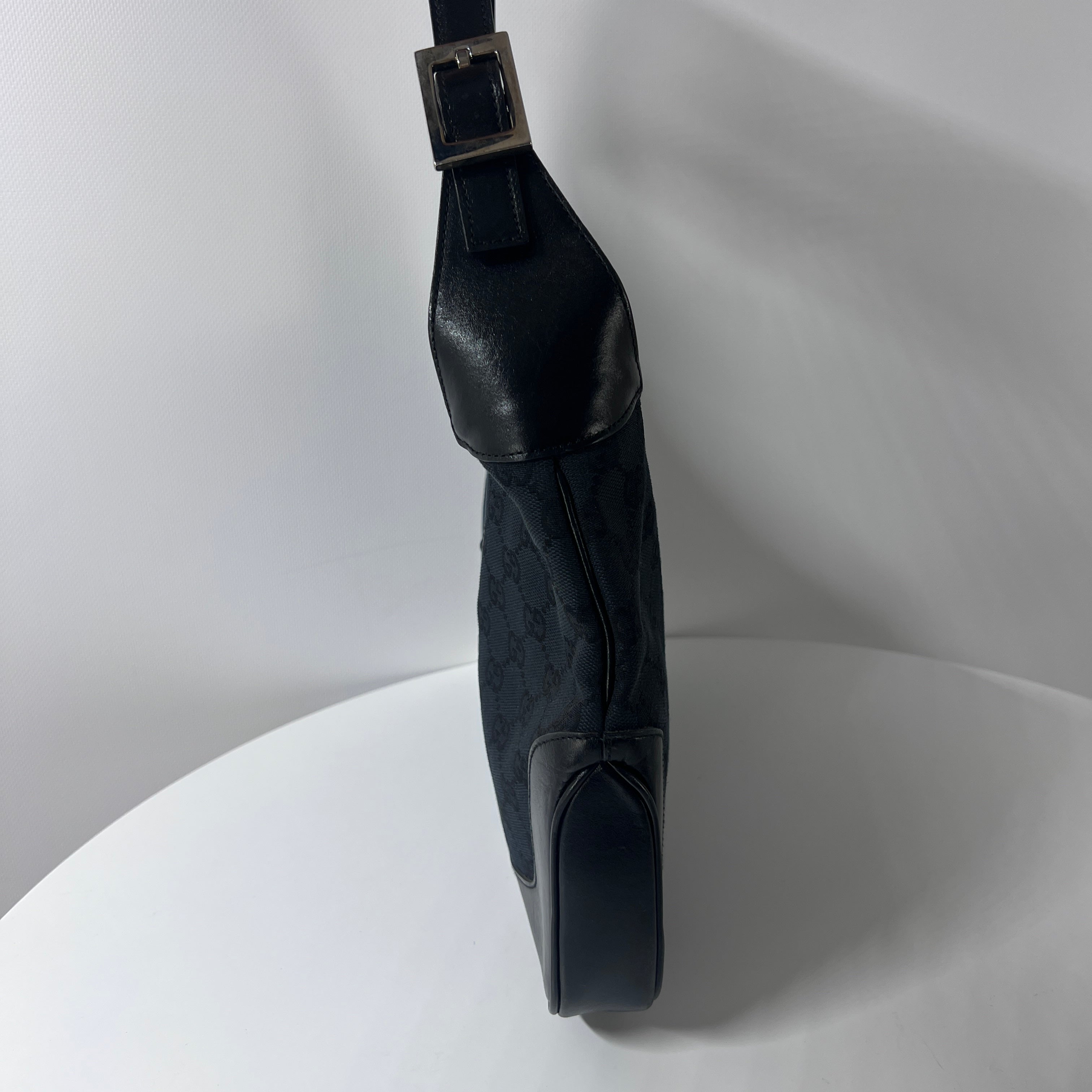 Sac à main GUCCI Jackie toile et cuir noir