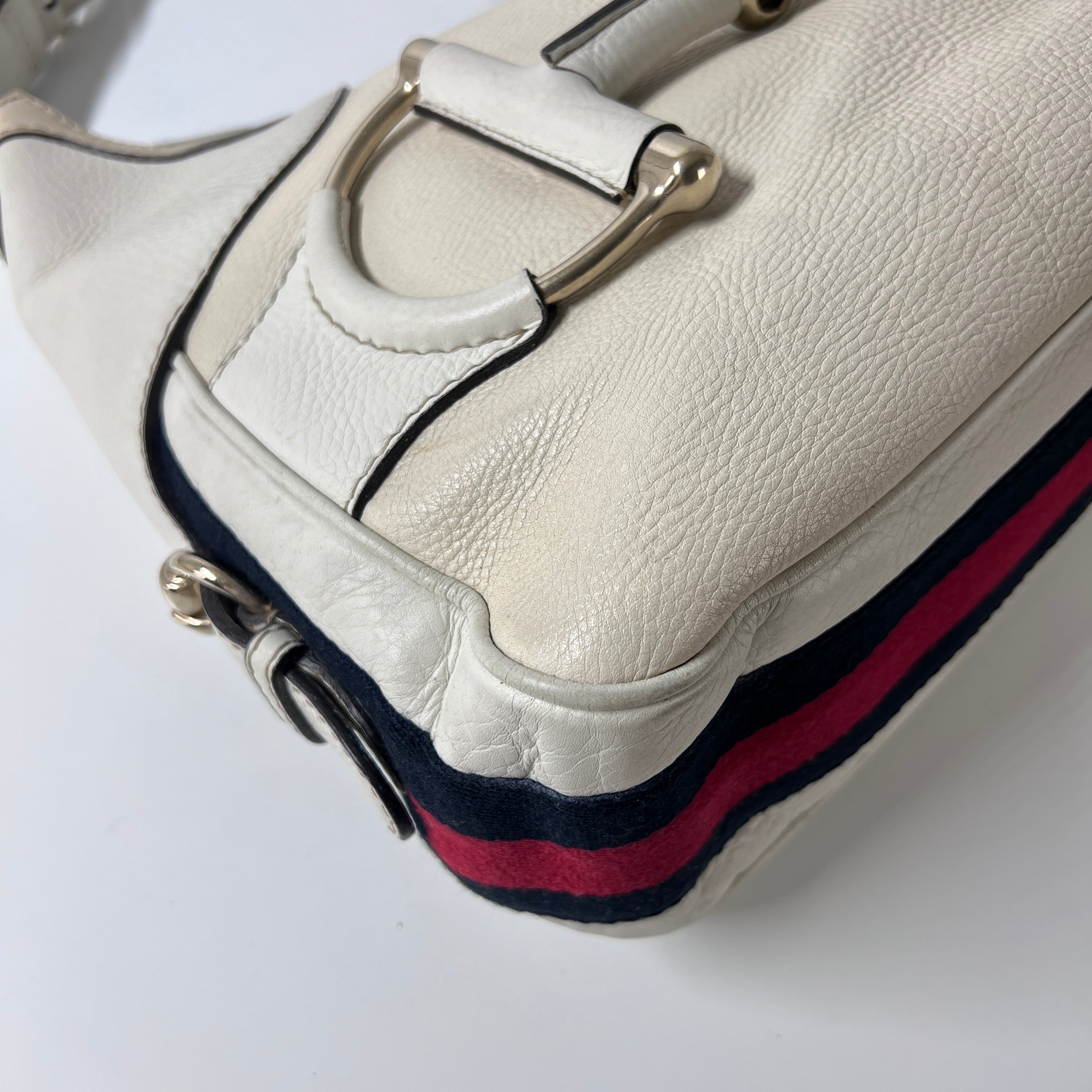 GUCCI Horsebit beige leather handbag