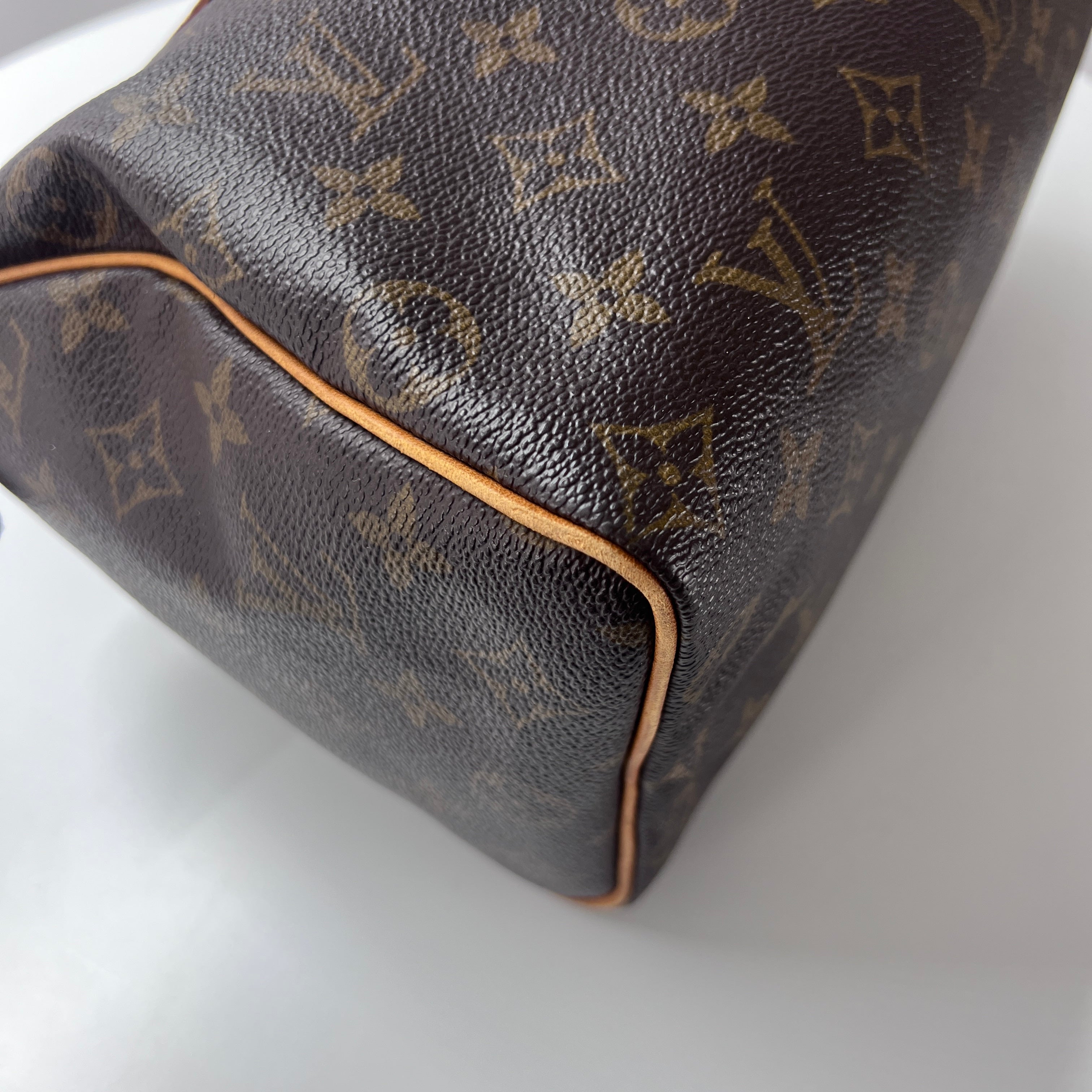 Sac à main LOUIS VUITTON Speedy 25 toile et cuir marron