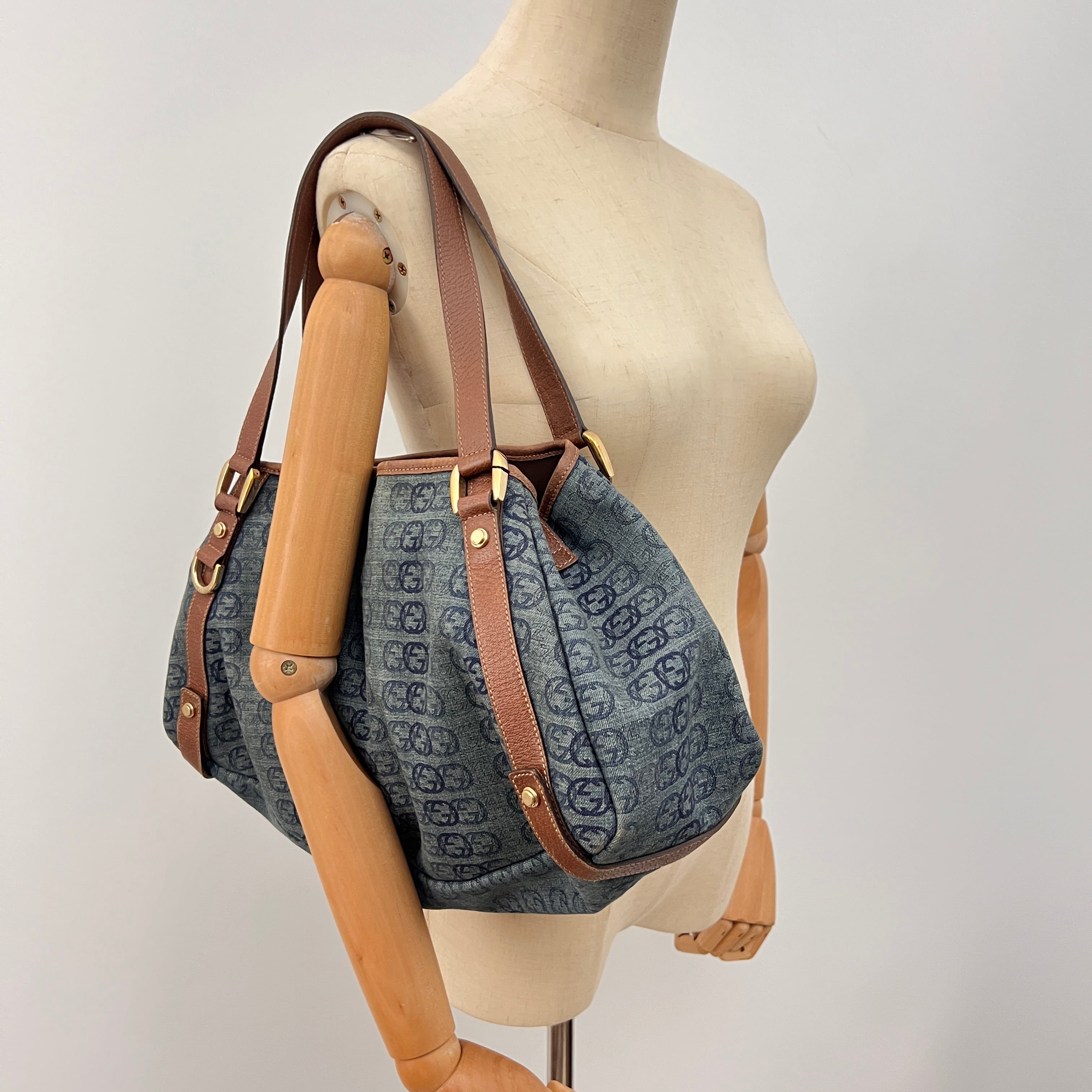 Sac GUCCI Abbey Hobo denim bleu