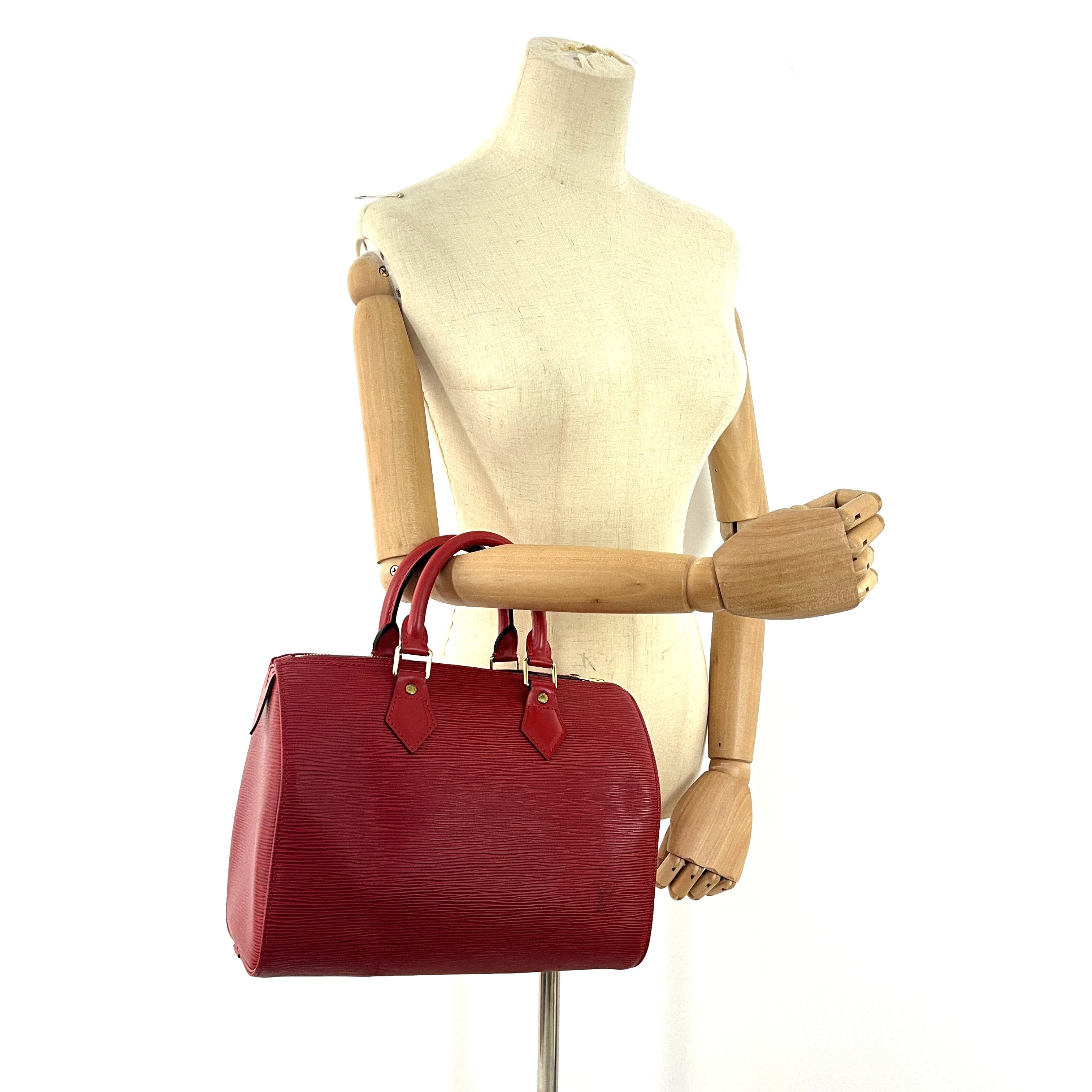 Sac à main LOUIS VUITTON Speedy 30 cuir épi rouge