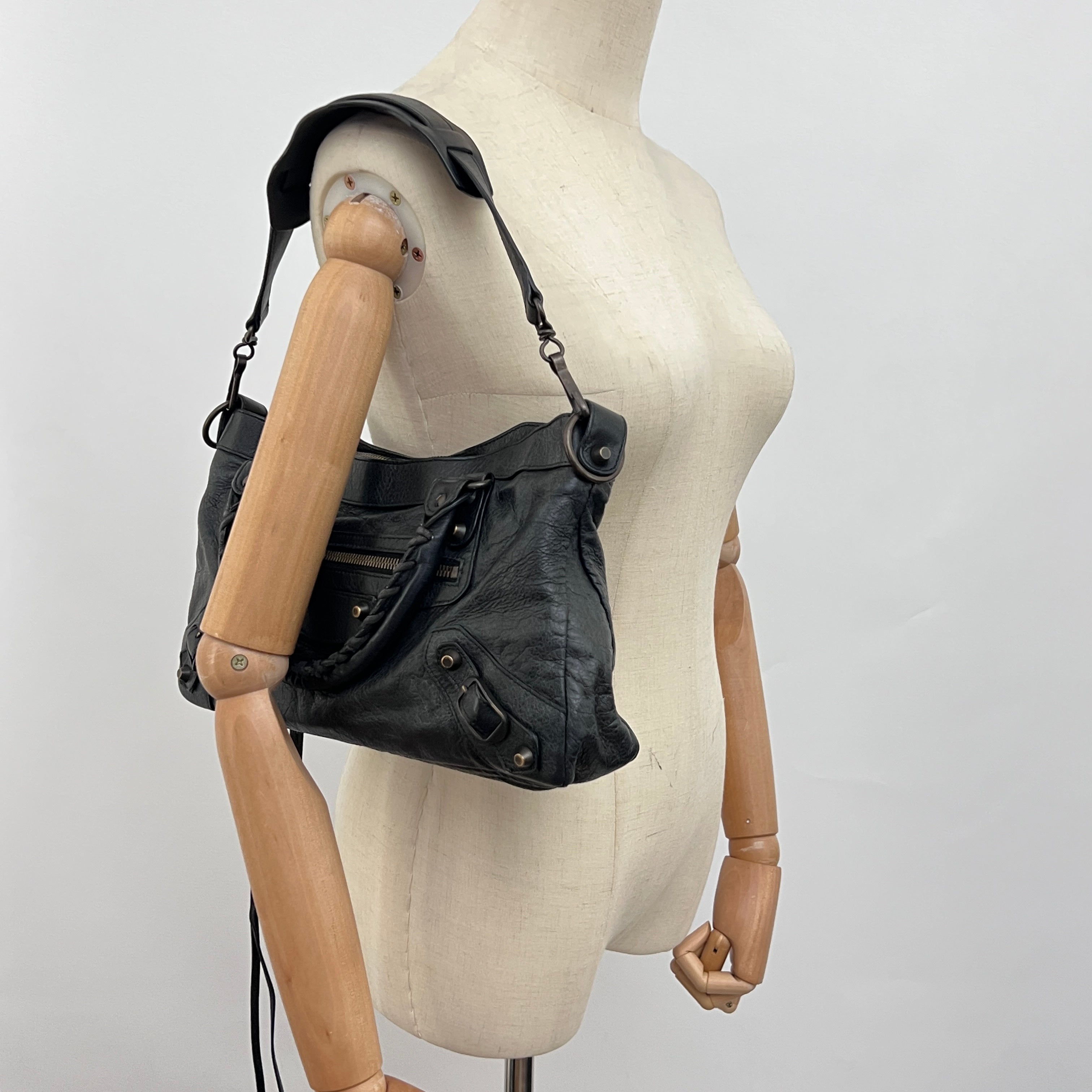 Sac BALENCIAGA The First cuir lisse noir