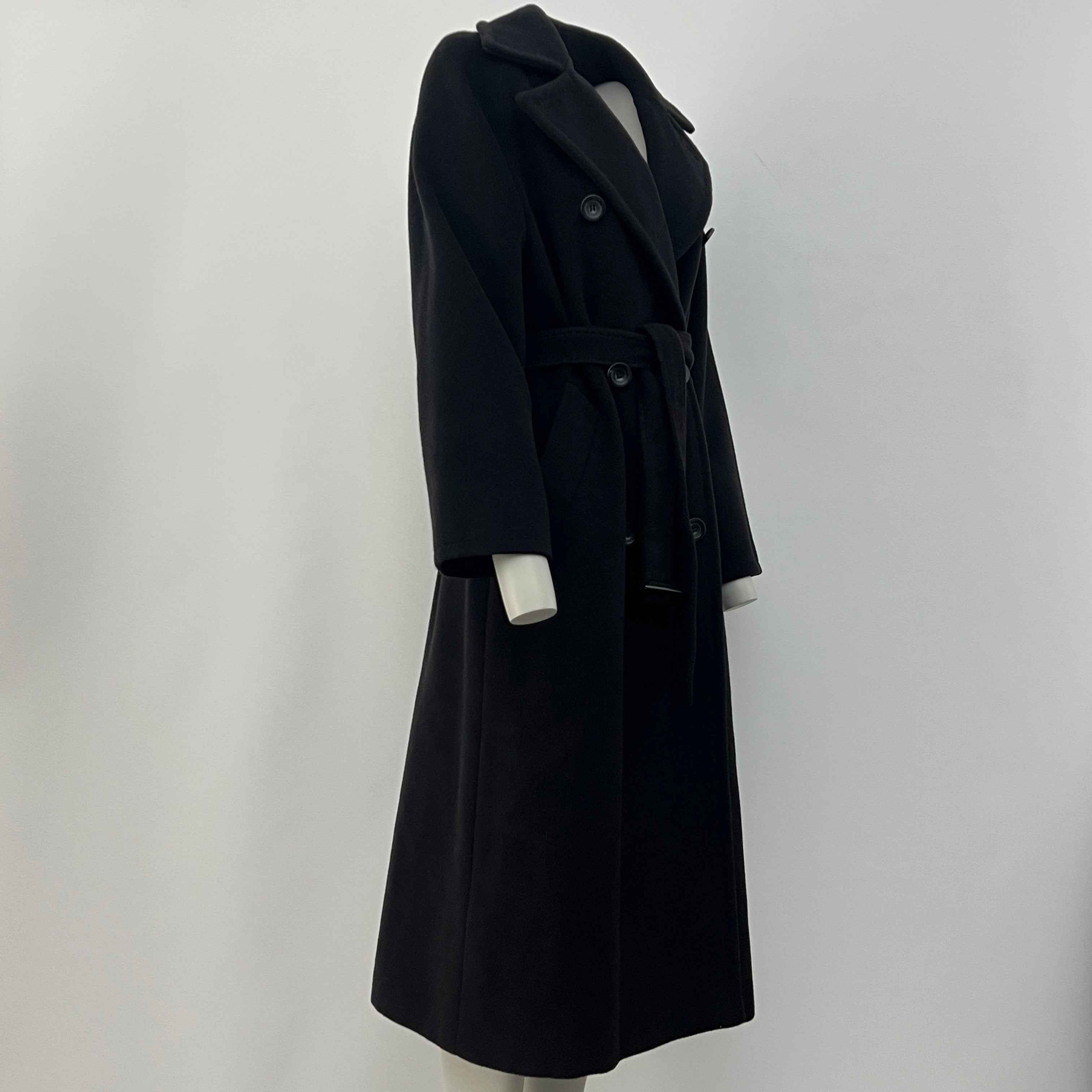 MAX MARA S black wool and cashmere coat