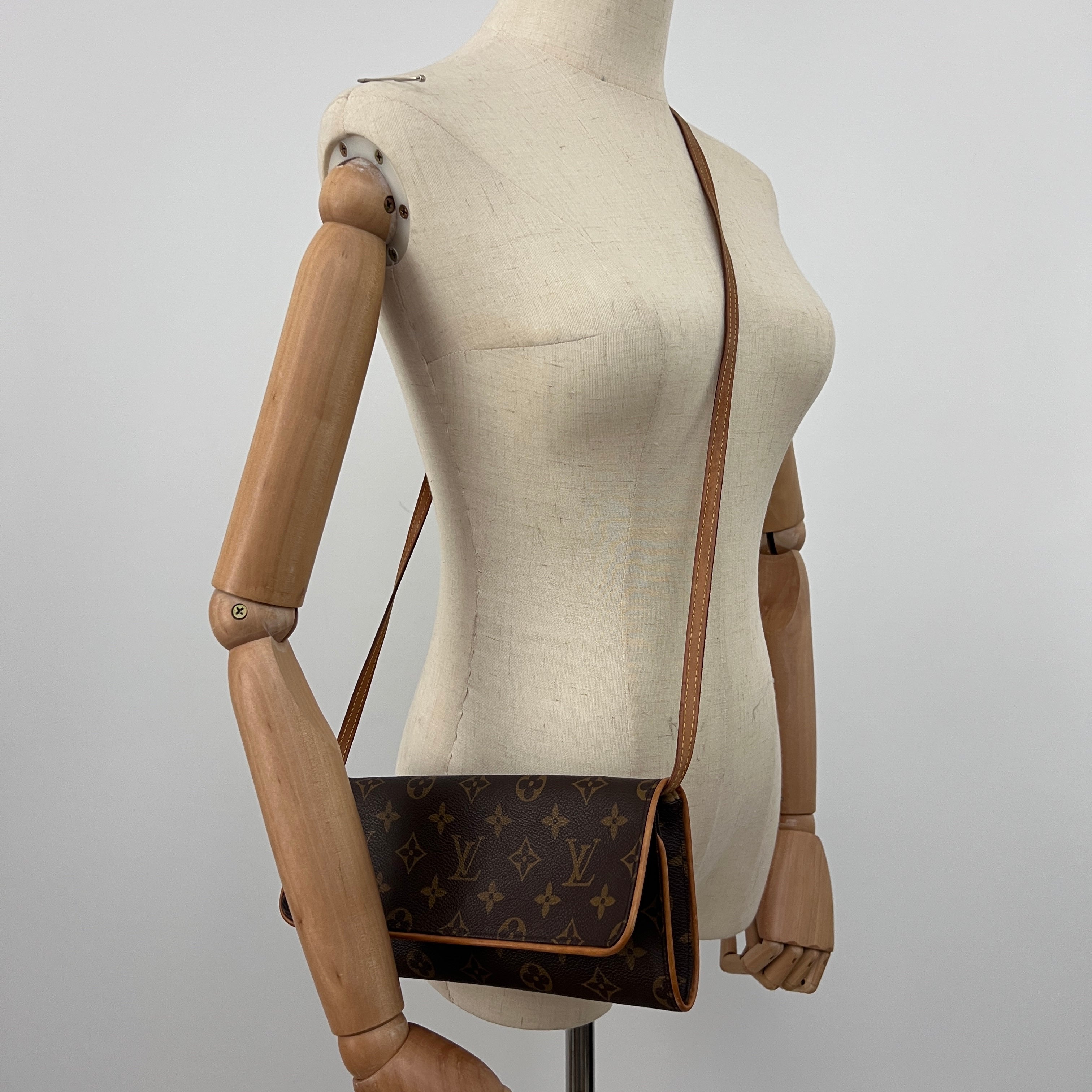 Sac à bandoulière LOUIS VUITTON Twin GM toile et cuir marron vintage 2000