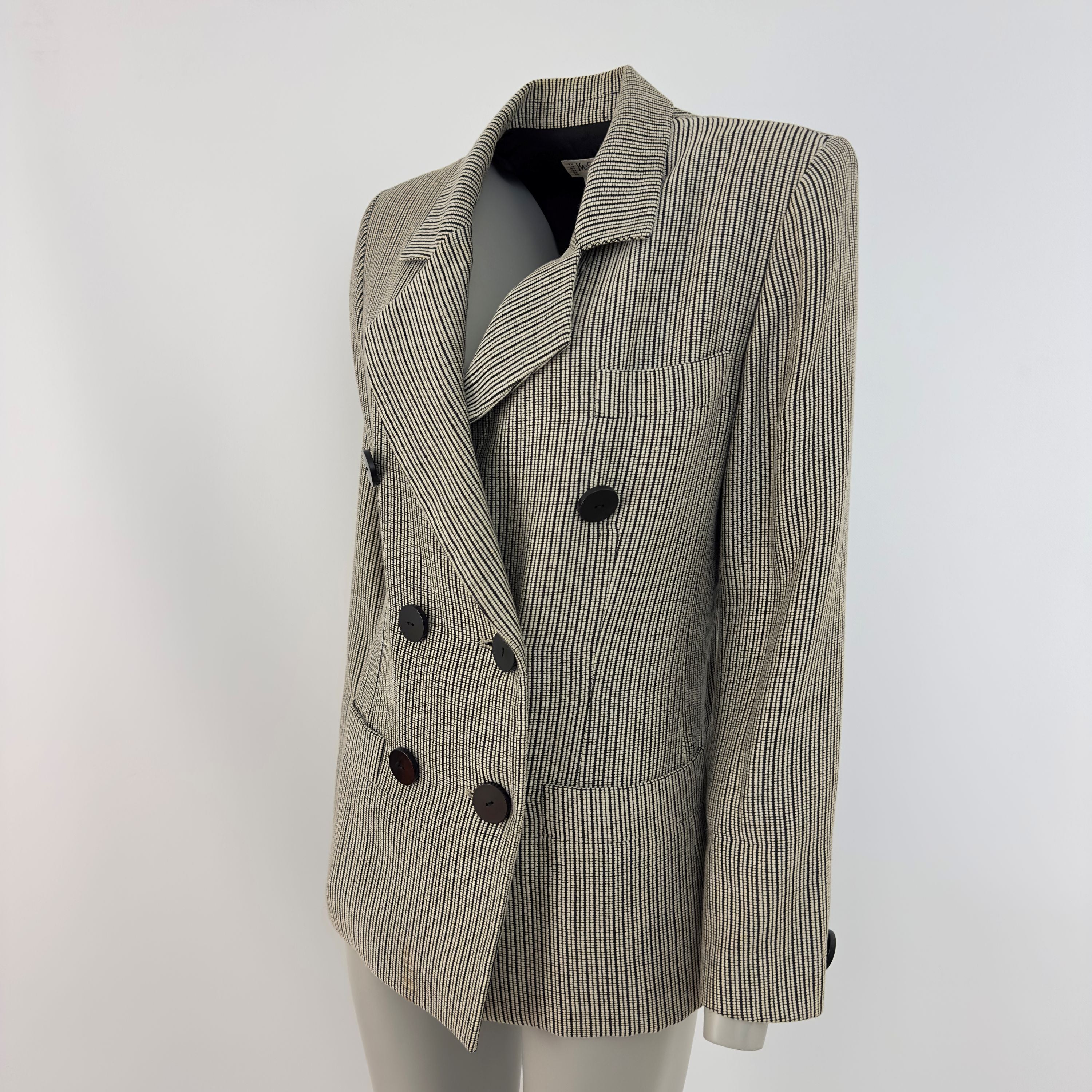 Blazer YVES SAINT LAURENT Rive Gauche S laine Noir/blanc