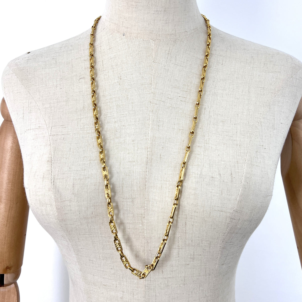 CELINE Triomphe Chain Necklace Circa 1990