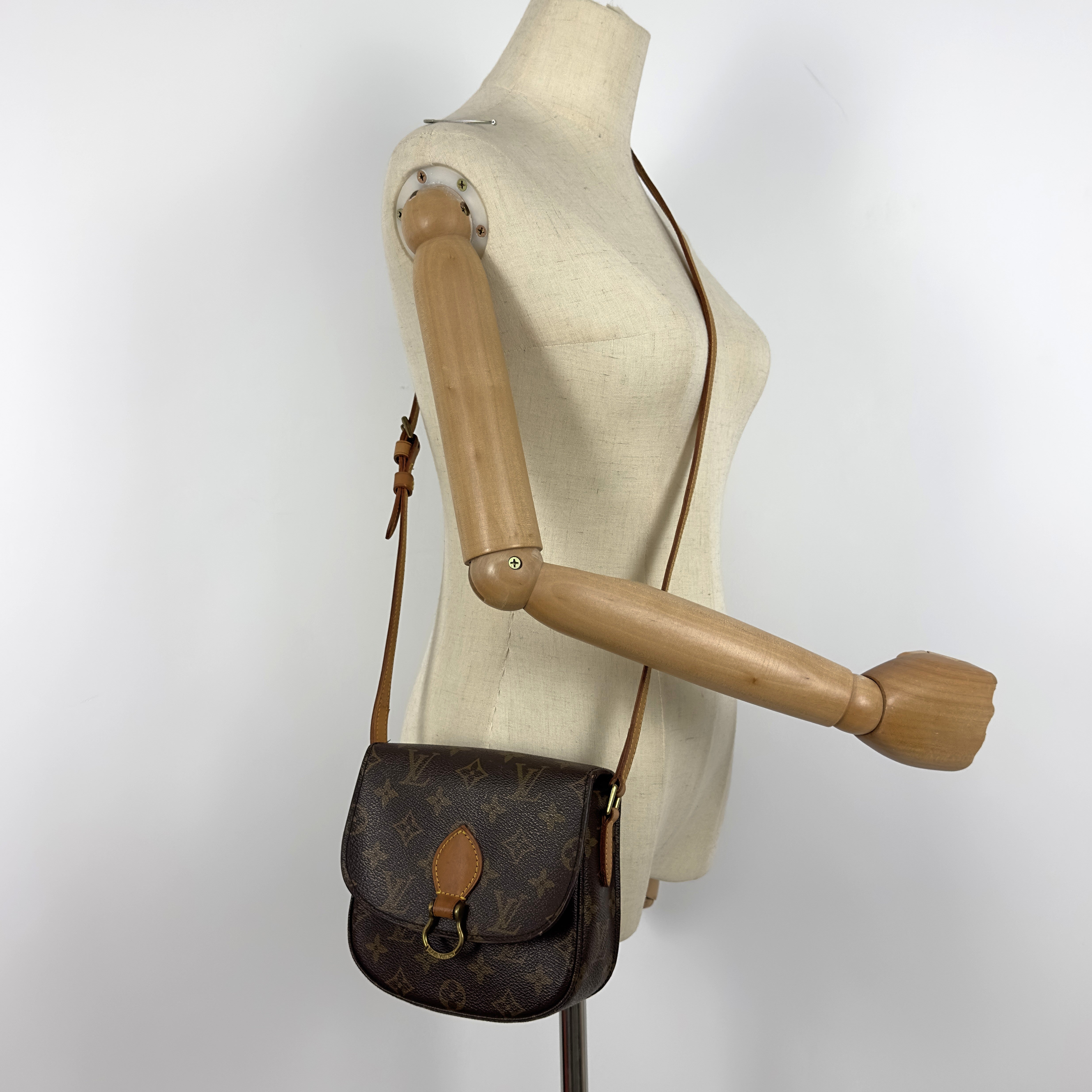 LOUIS VUITTON Mini Saint Cloud handbag in brown canvas and leather