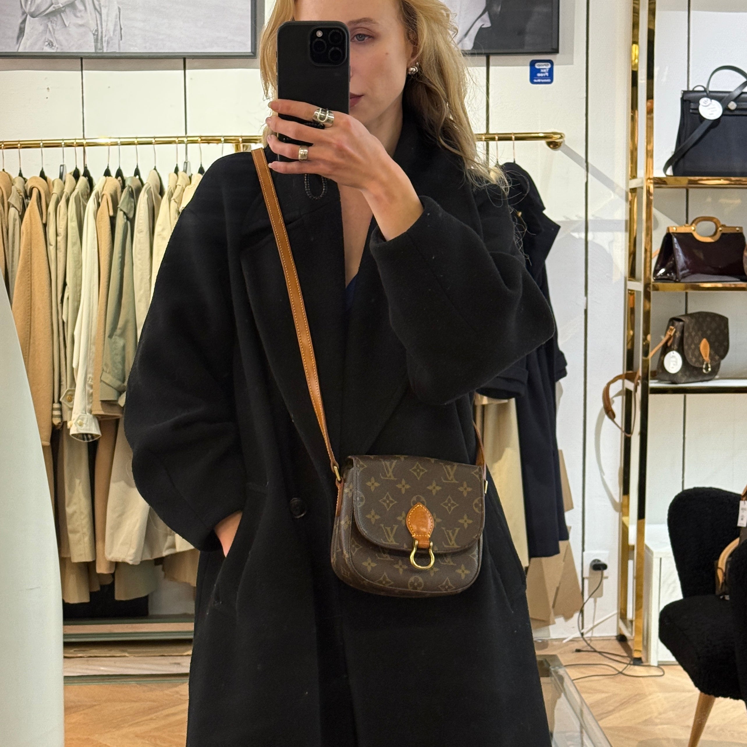 Sac à bandoulière LOUIS VUITTON Mini Saint Cloud toile et cuir marron