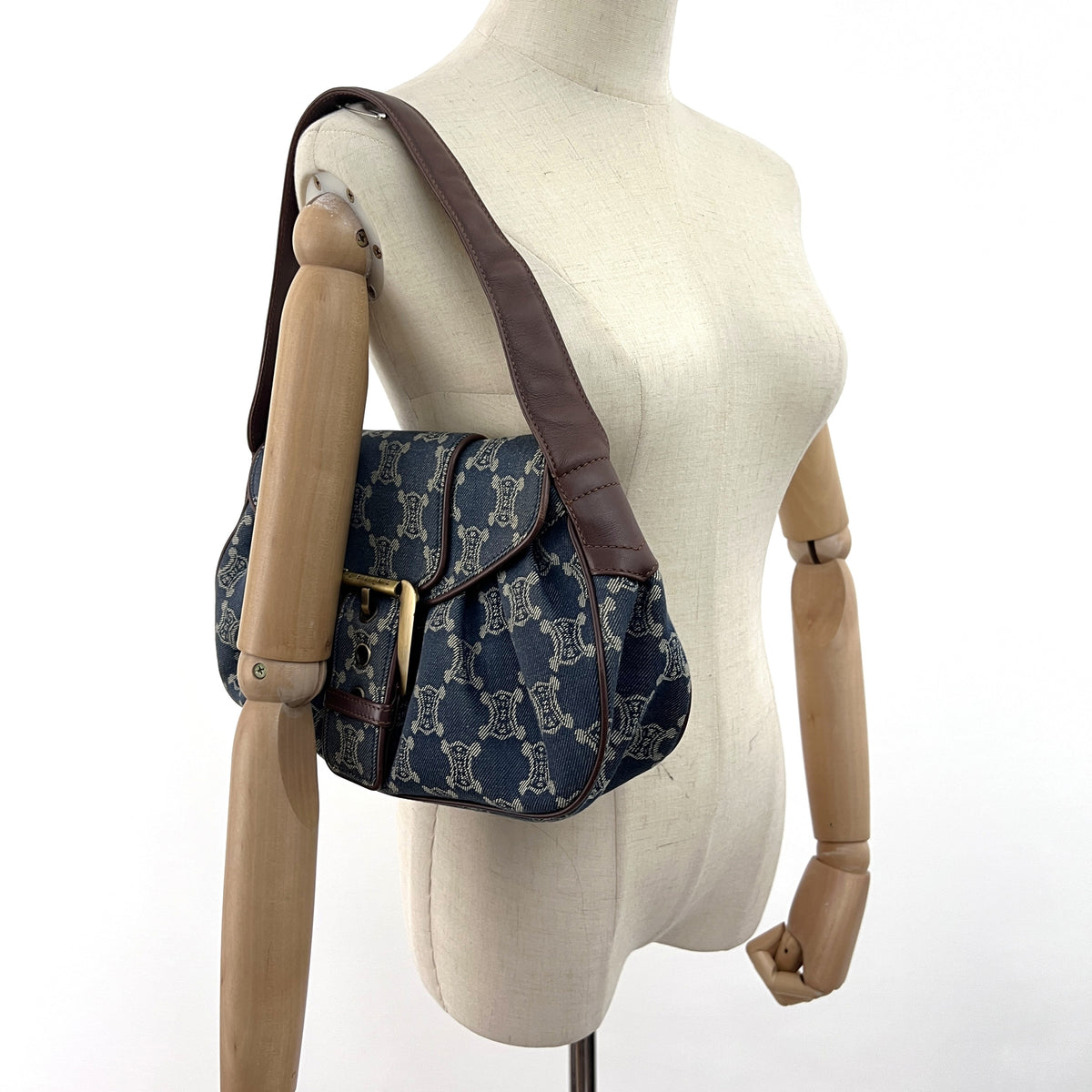 Sac CELINE Macadam MM denim bleu