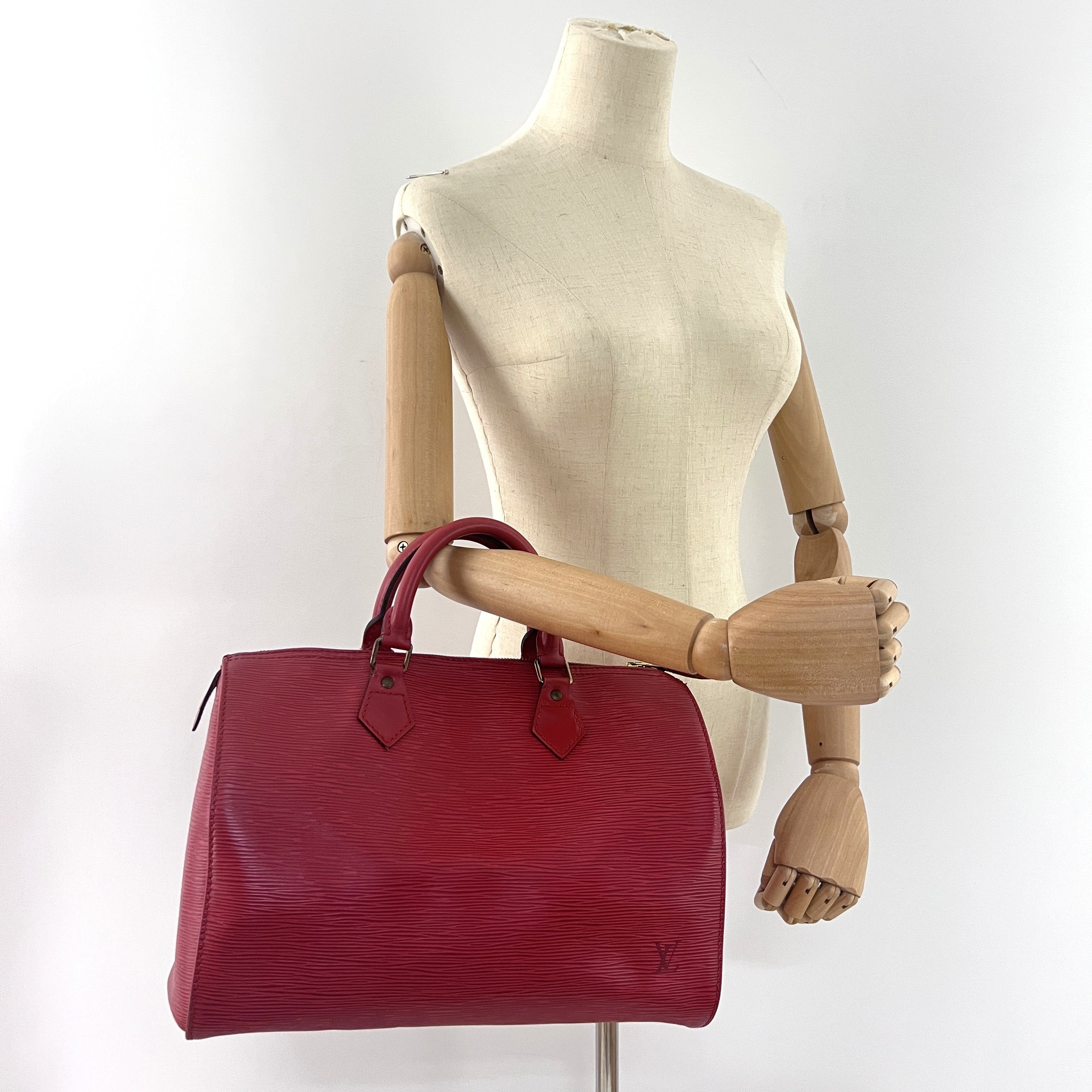 Sac à main LOUIS VUITTON Speedy 30 cuir rouge