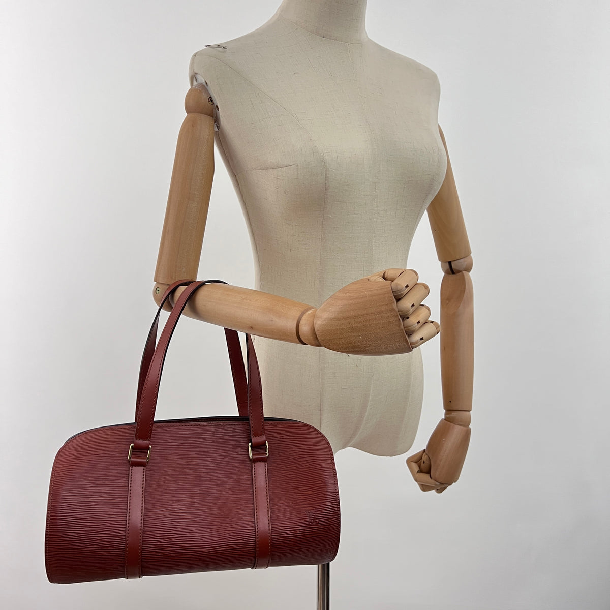 Sac LOUIS VUITTON Soufflot cuir épi marron vintage 1997