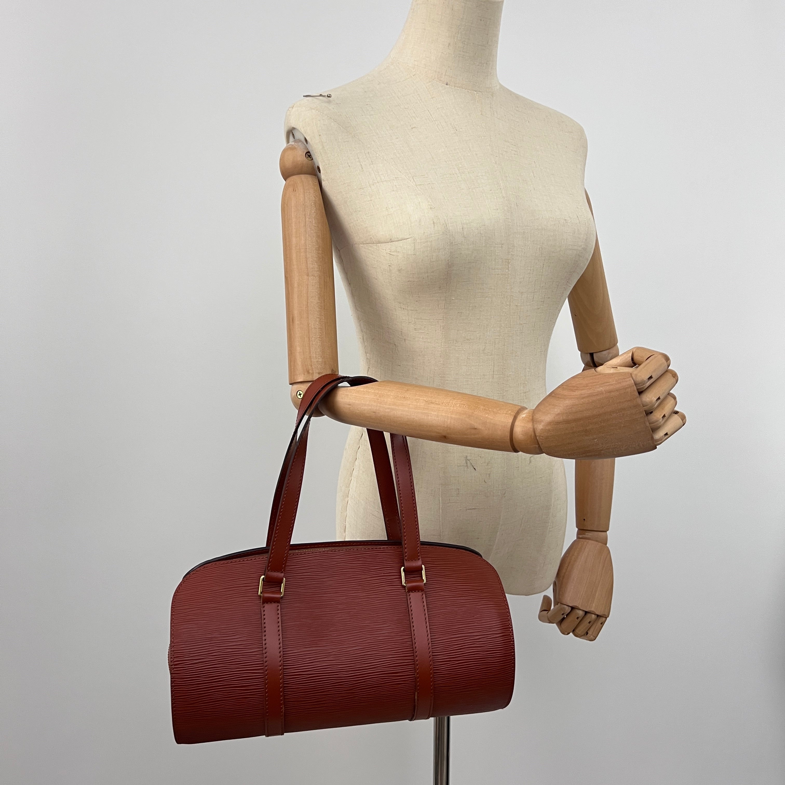 Sac LOUIS VUITTON Soufflot cuir épi marron vintage 1996