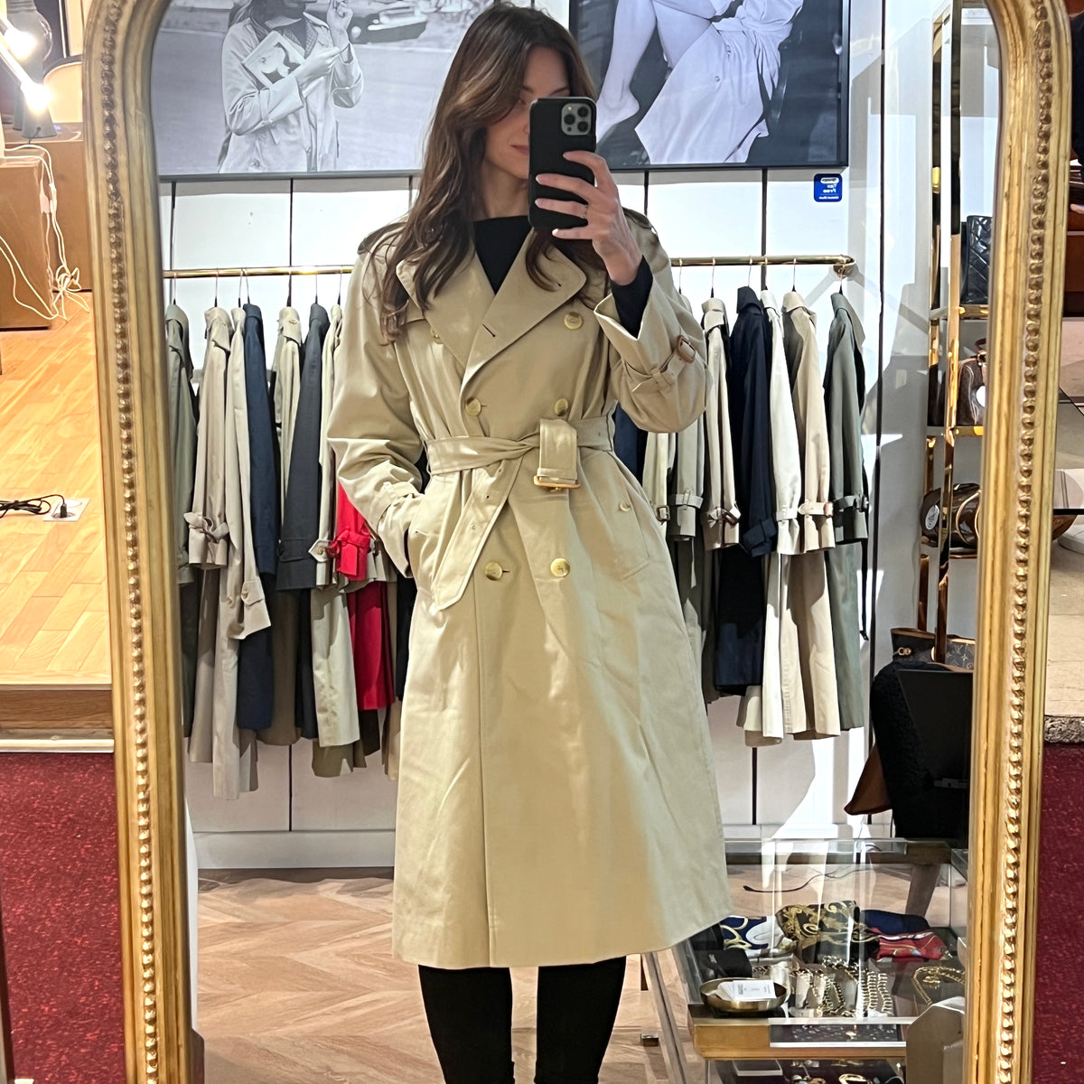 Trench BURBERRY S coton beige Chelsea Circa 1990