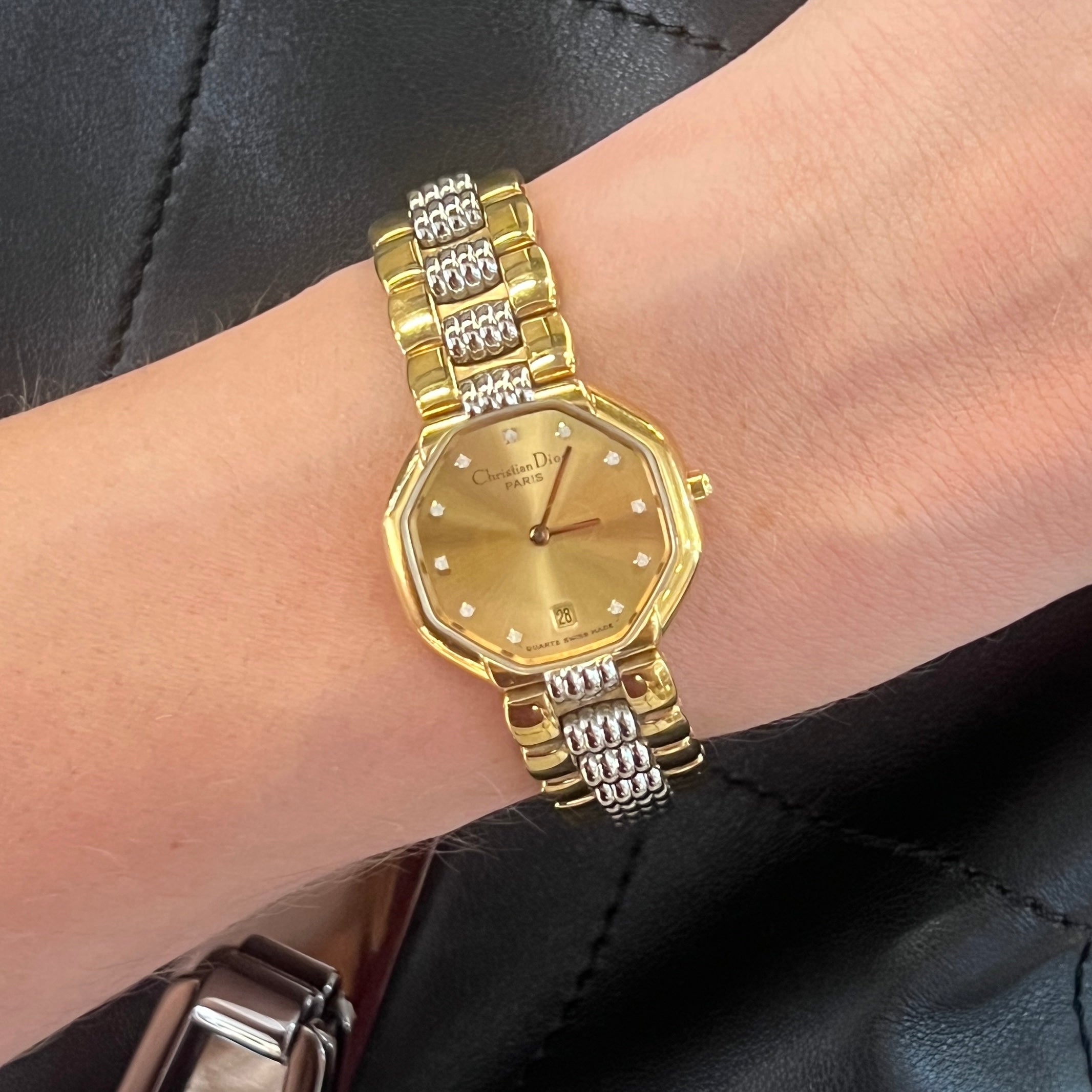 Montre DIOR Octagon plaqué or doré