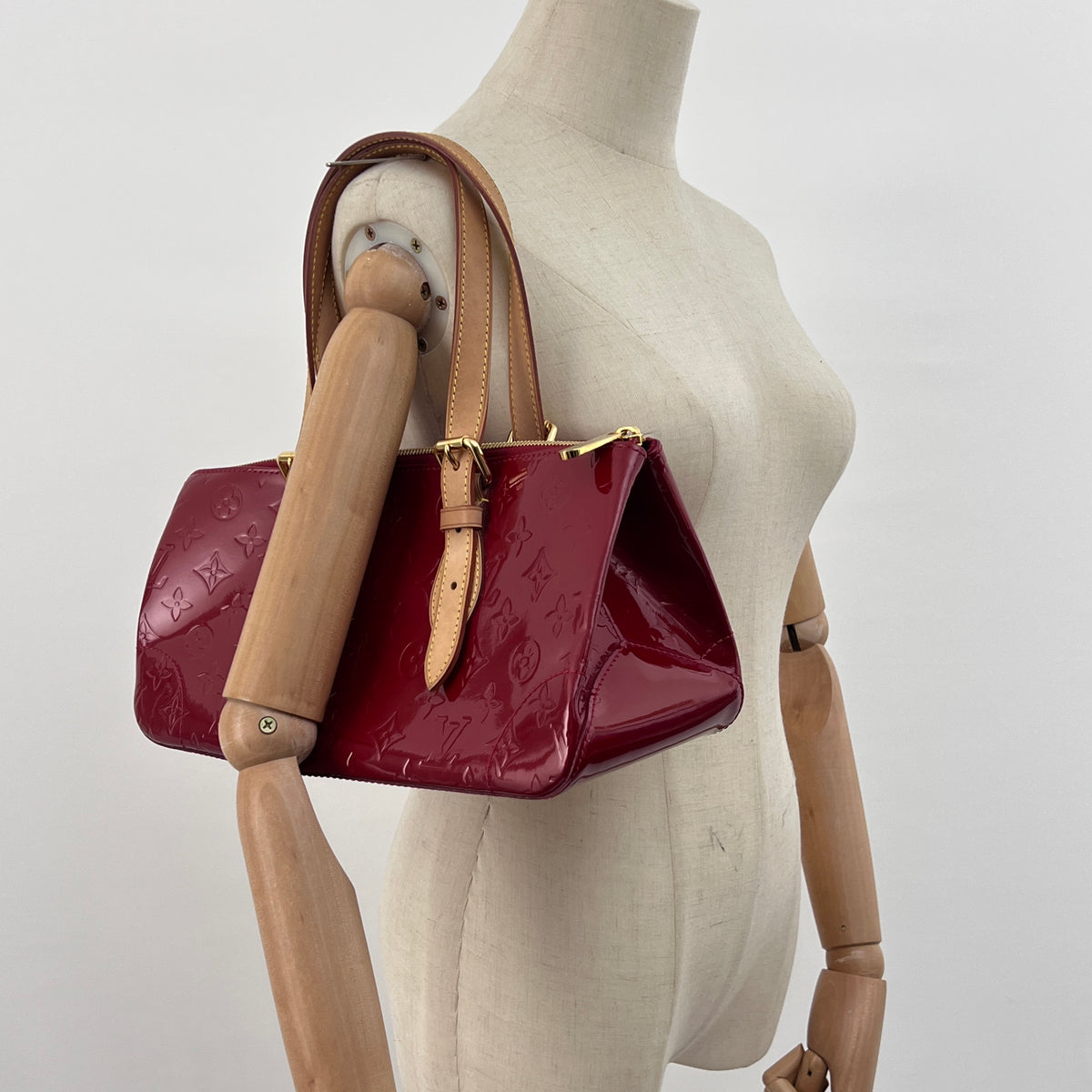 Sac LOUIS VUITTON Rosewood cuir verni rouge vintage 2008