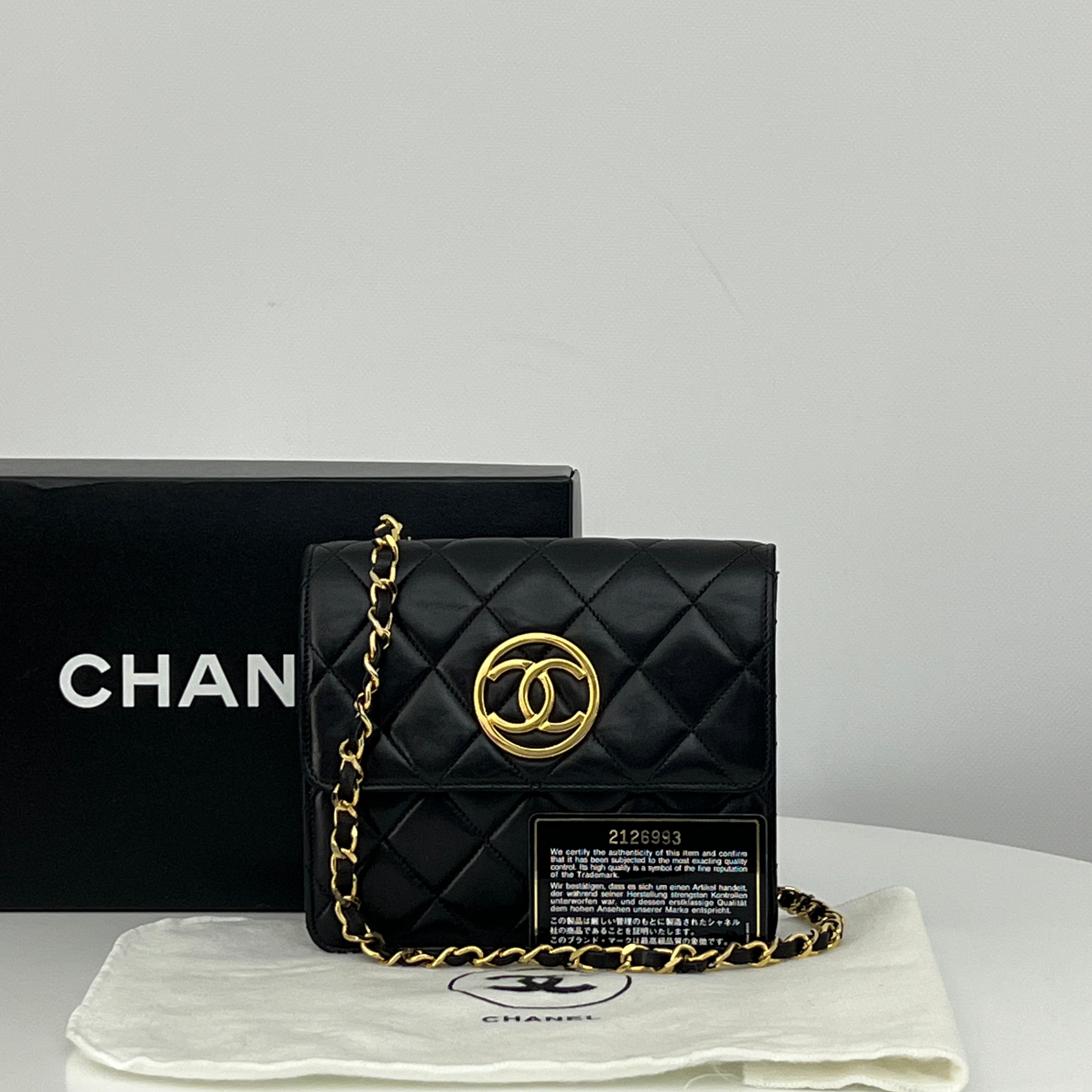 CHANEL Timeless Coco Mark shoulder bag in black lambskin
