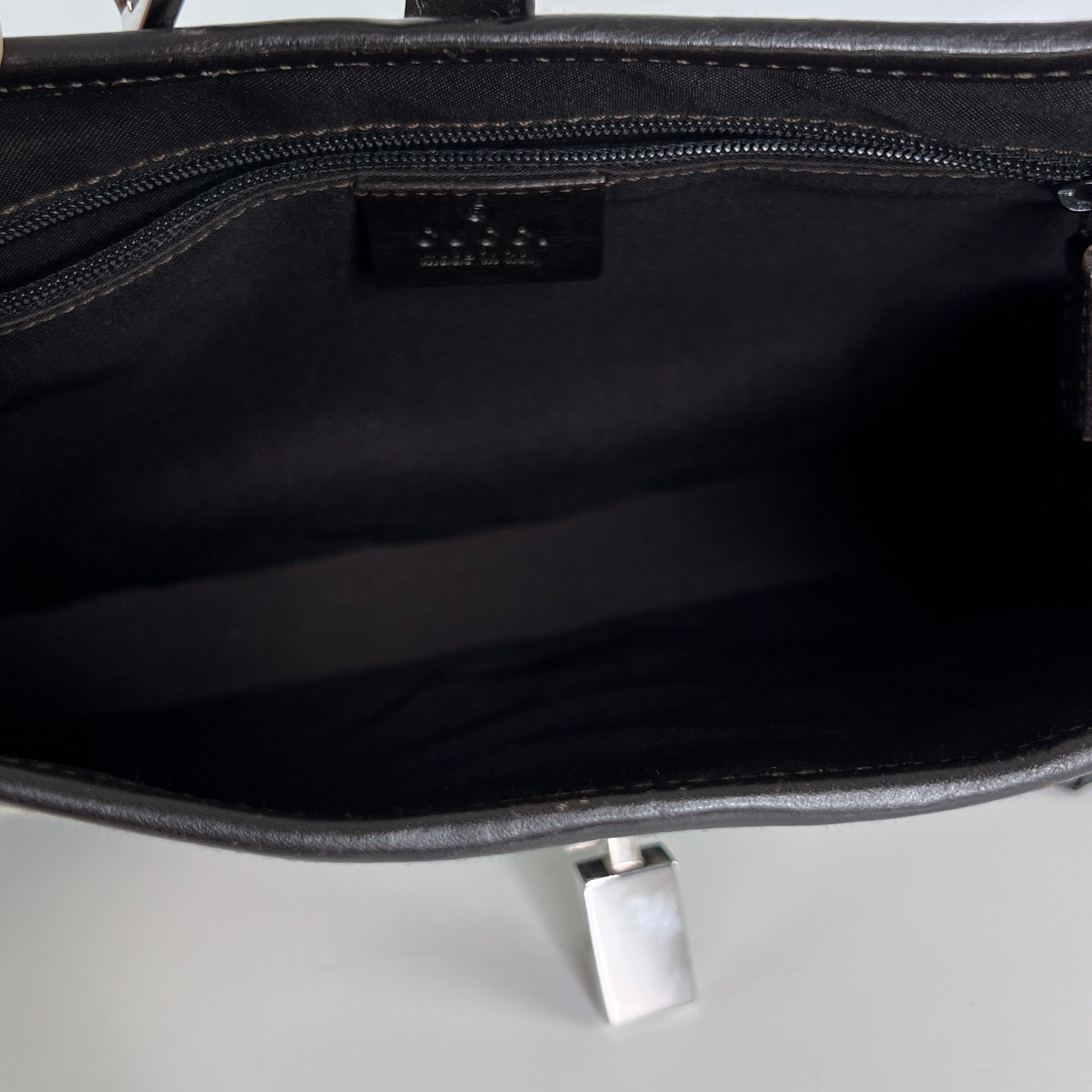 GUCCI Jackie Iconic canvas and brown leather handbag