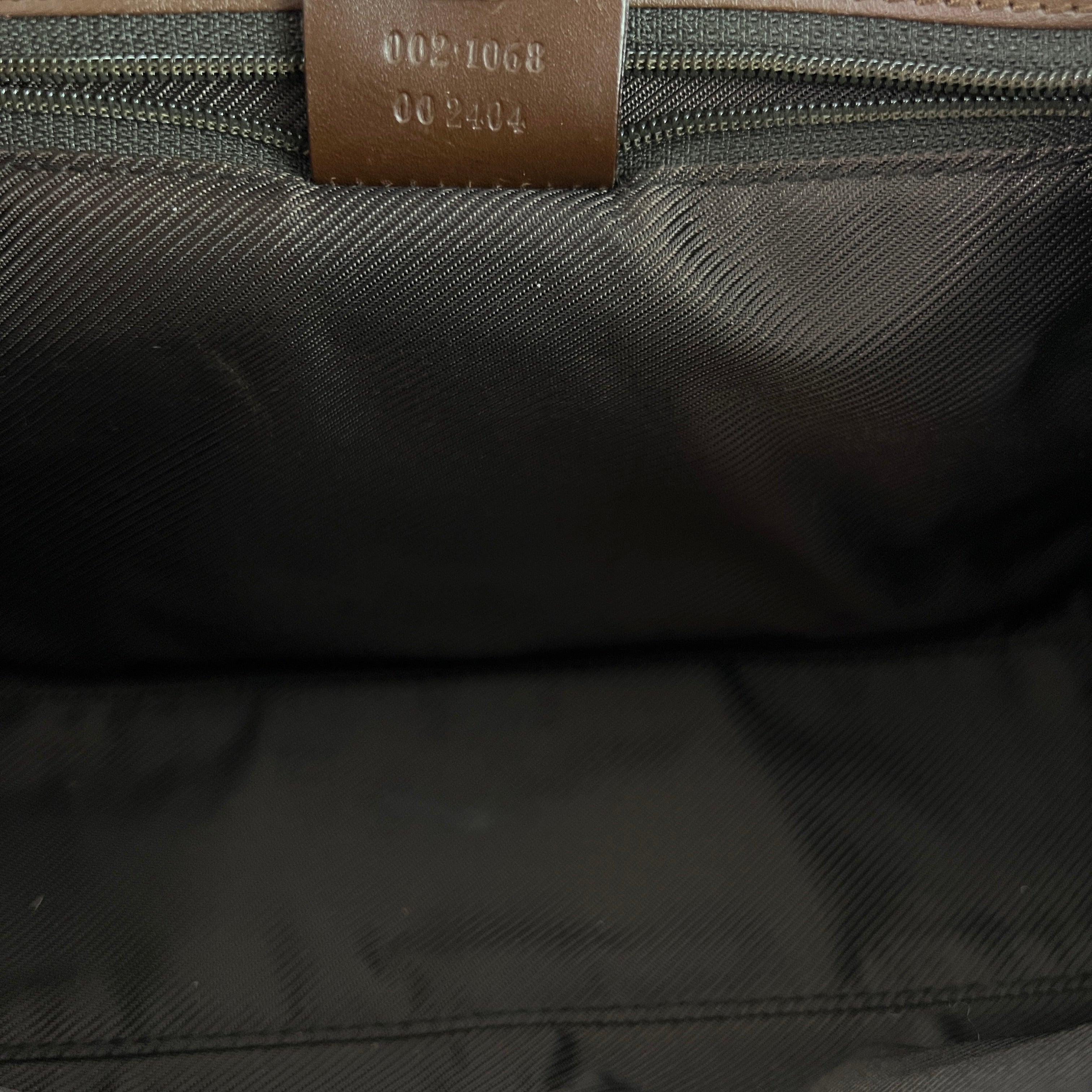 GUCCI Jackie canvas and brown leather handbag