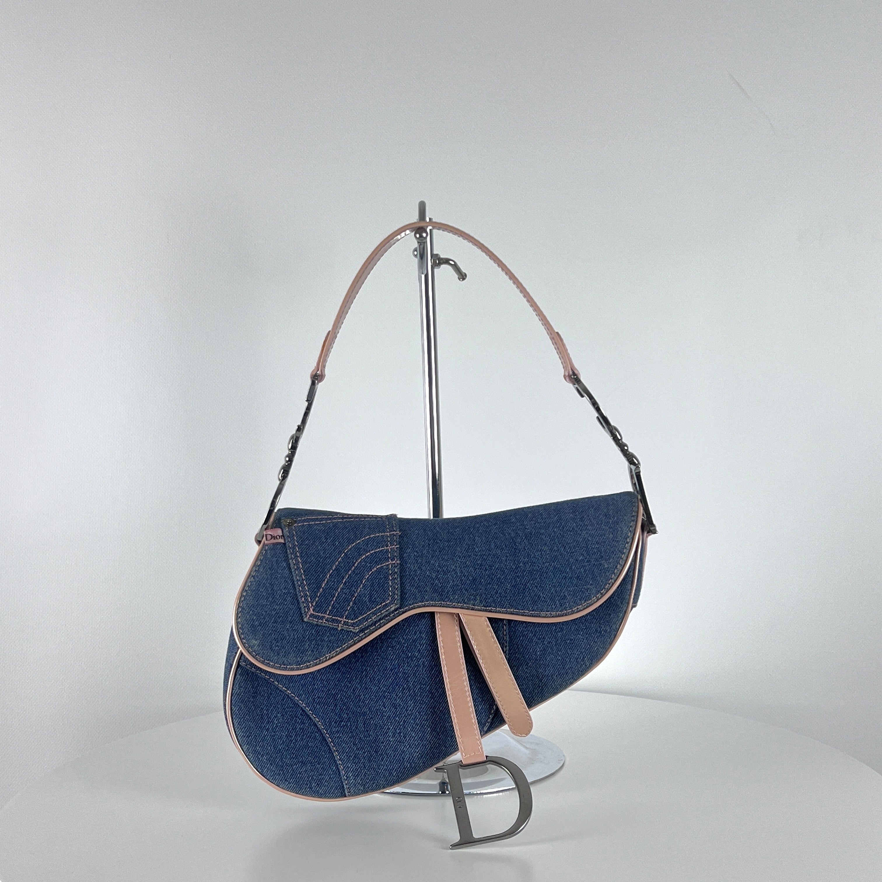 Sac à main DIOR Saddle denim bleu