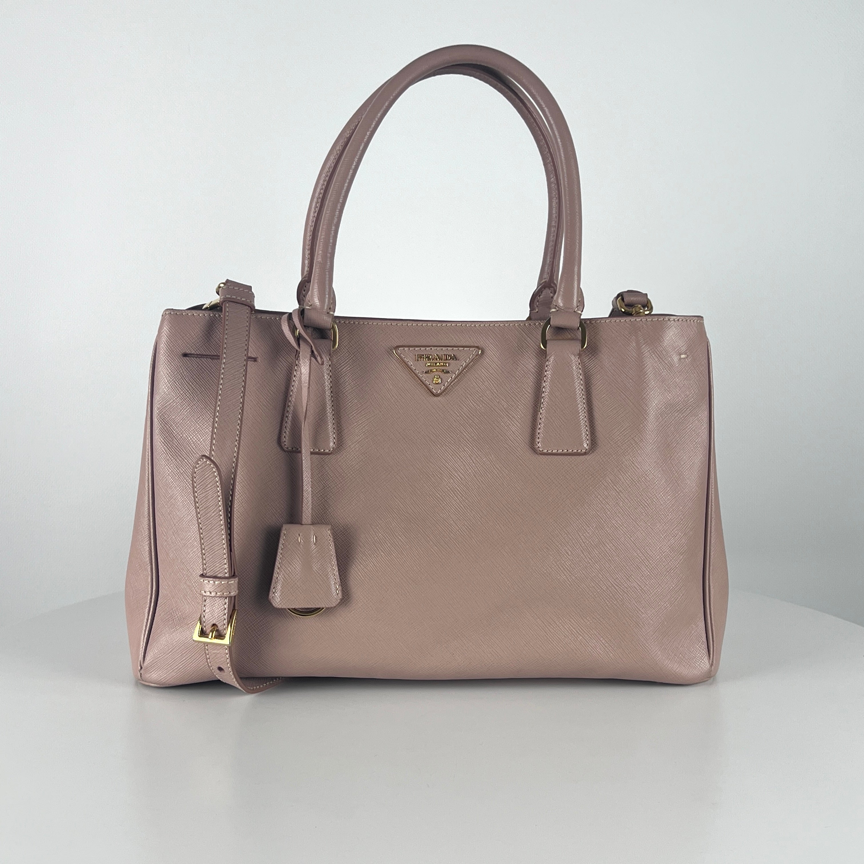 PRADA Galleria beige leather handbag