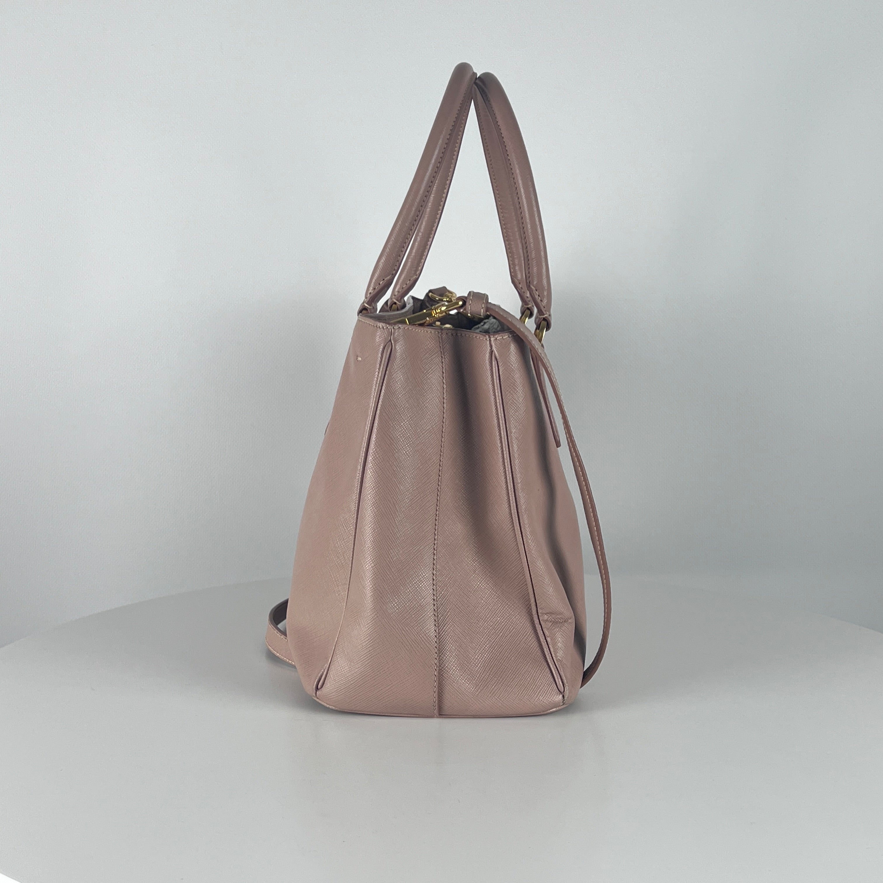 PRADA Galleria beige leather handbag