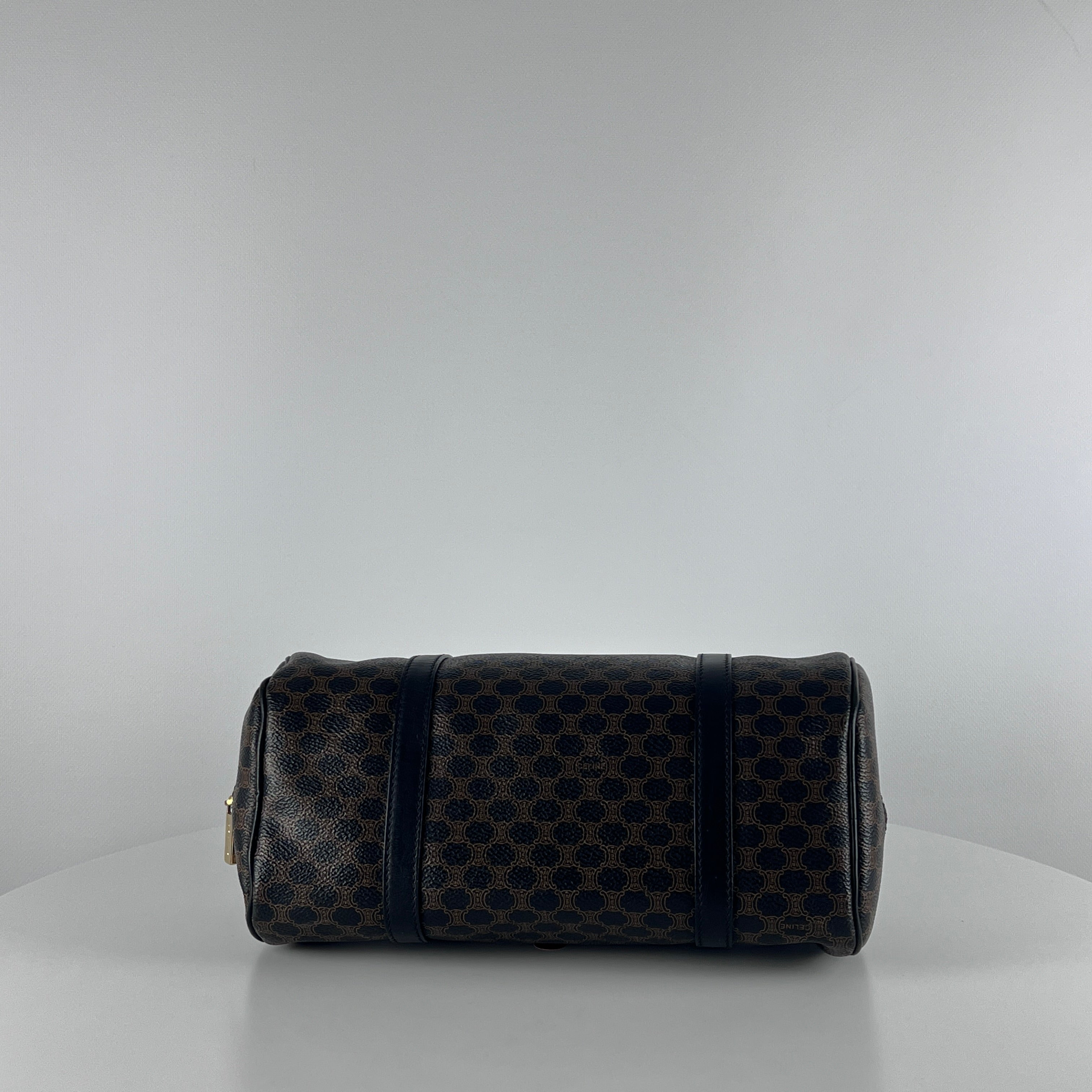 CELINE Papillon canvas and black leather handbag