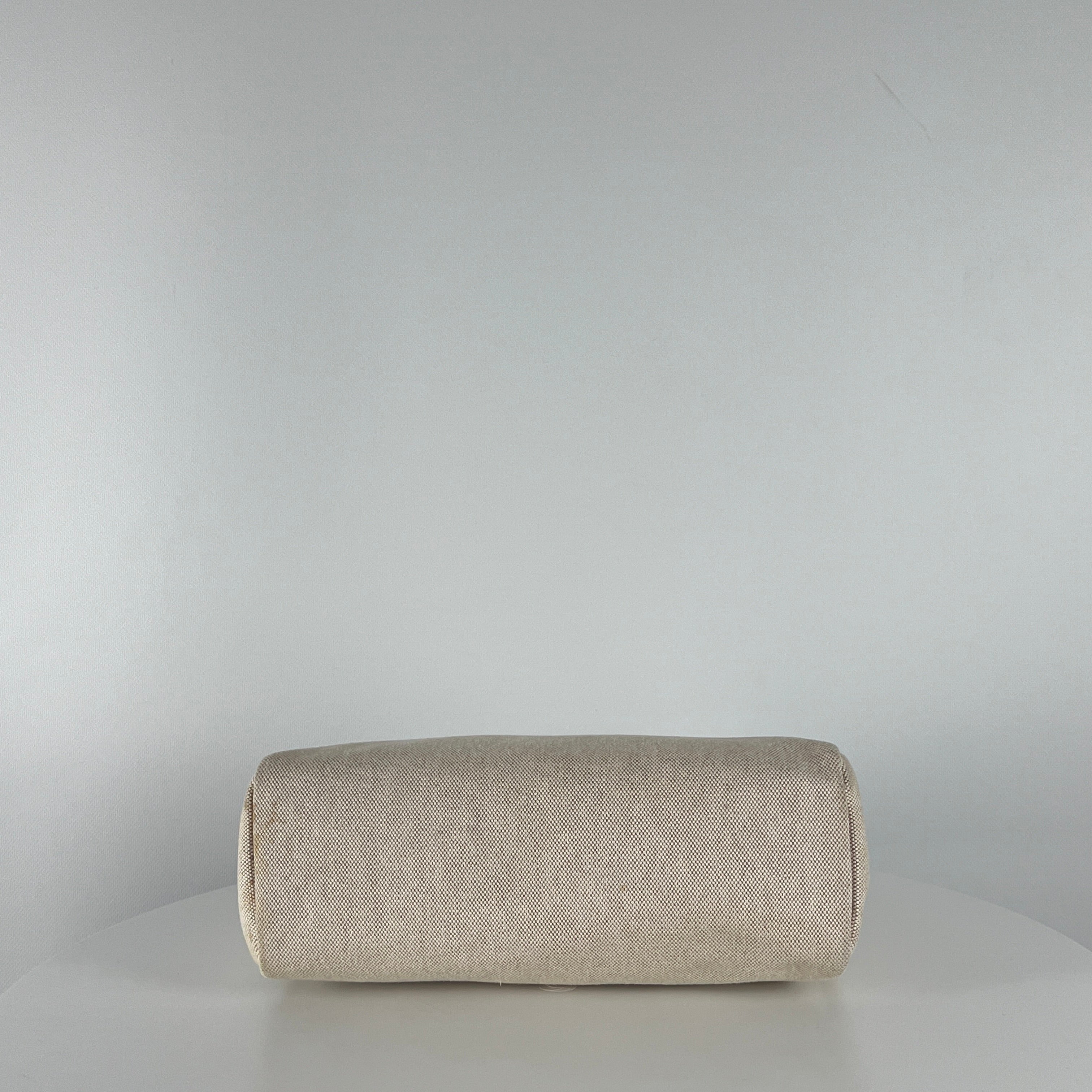 HERMÈS Herbag canvas and black leather handbag