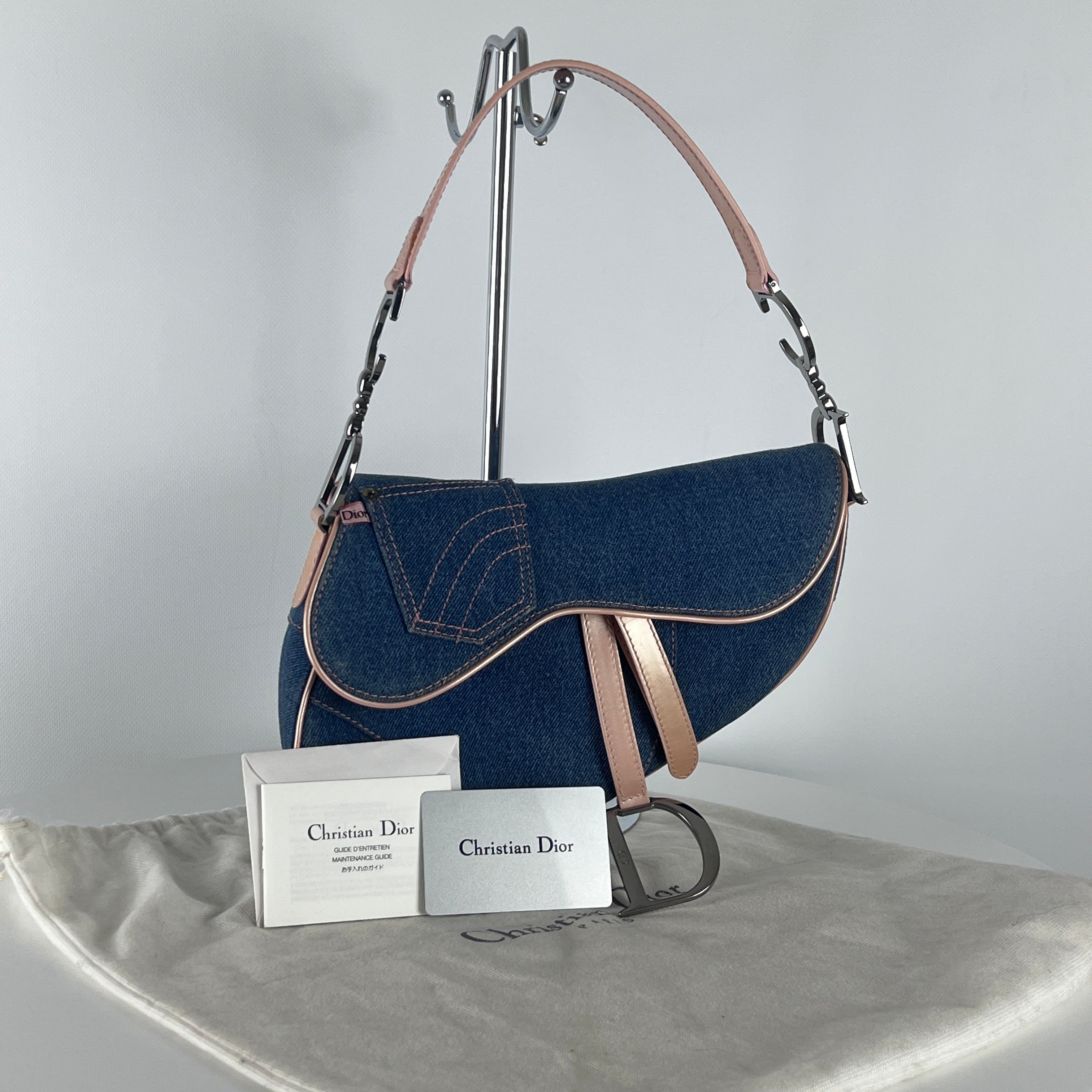 Sac à main DIOR Saddle denim bleu
