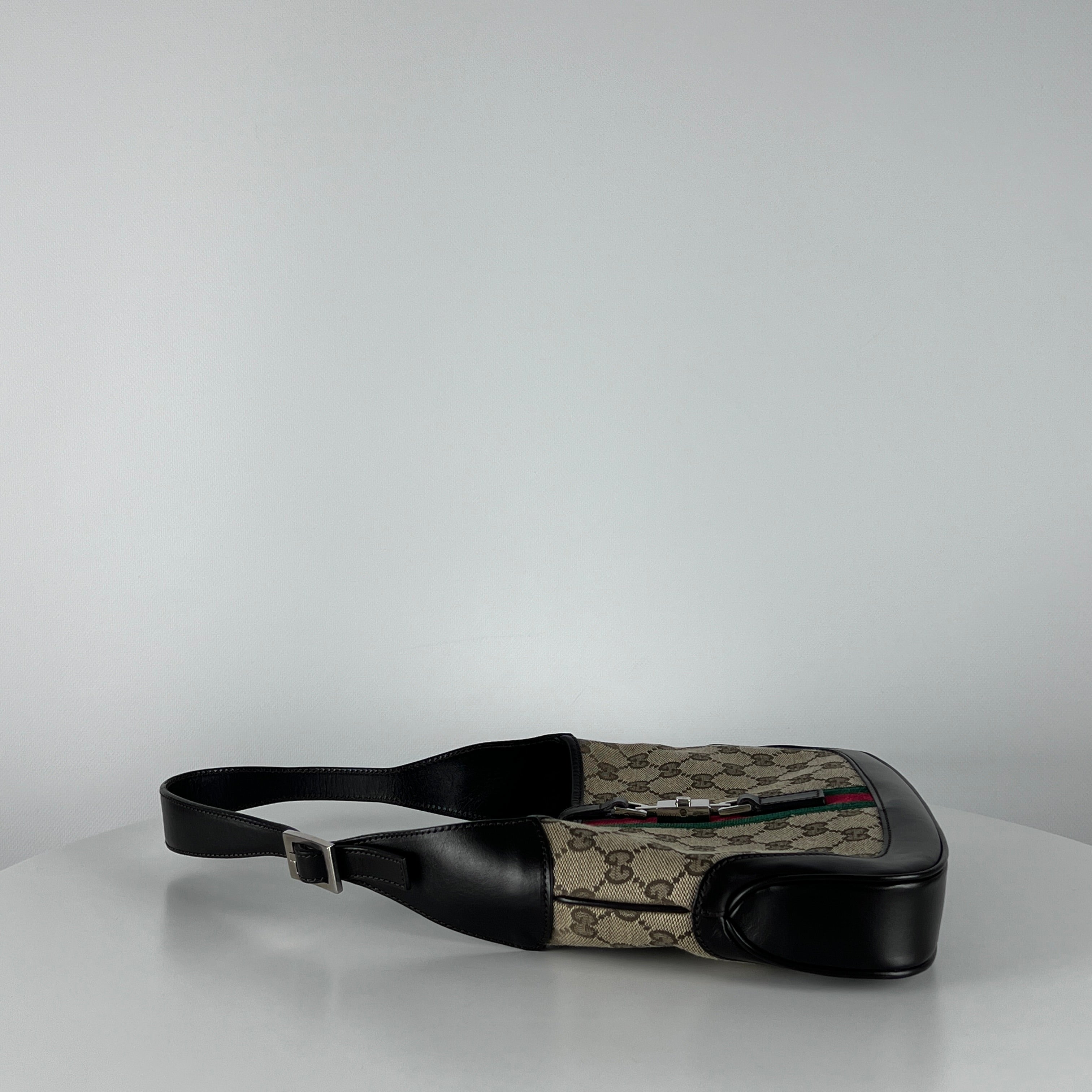 GUCCI Jackie Iconic canvas and brown leather handbag