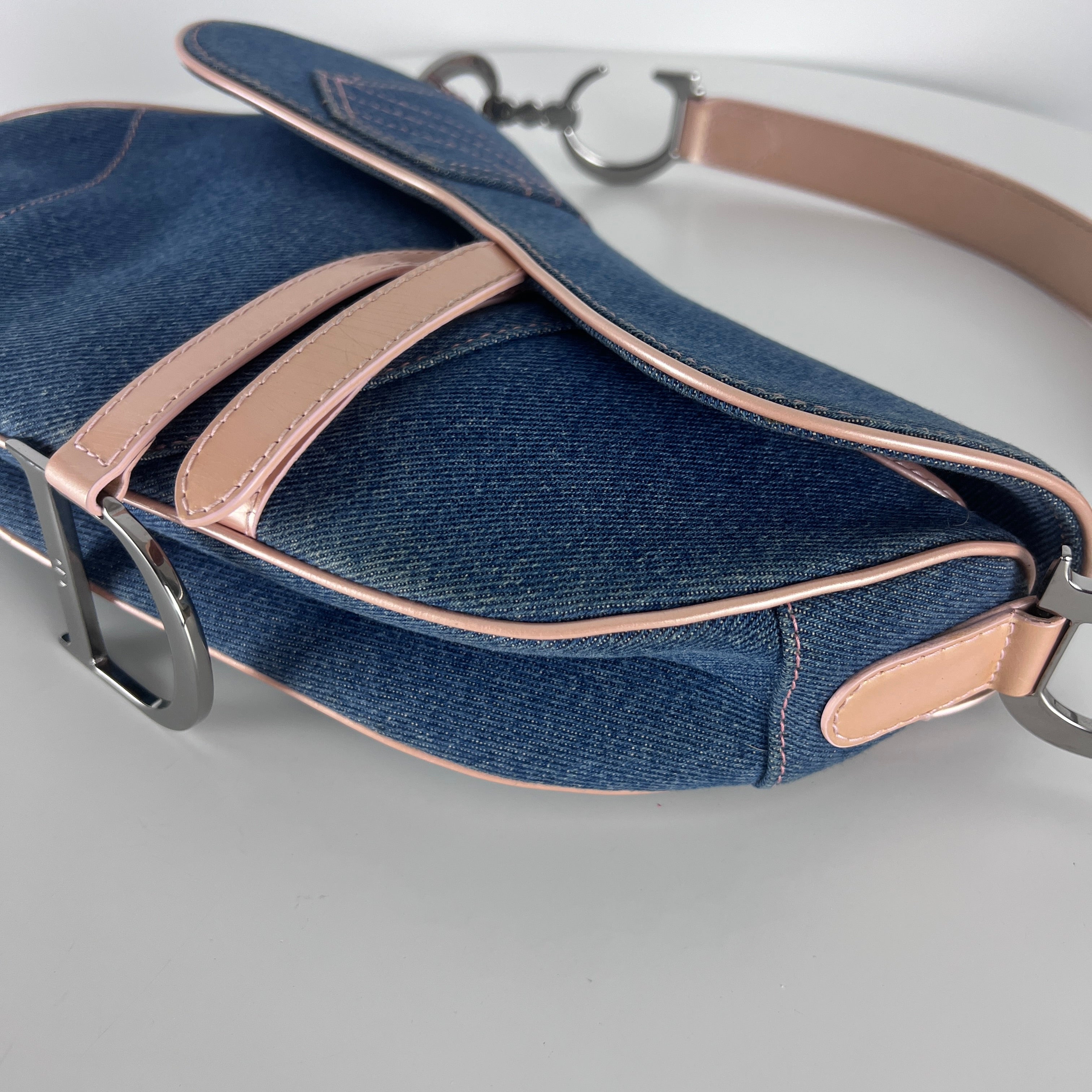 Sac à main DIOR Saddle denim bleu