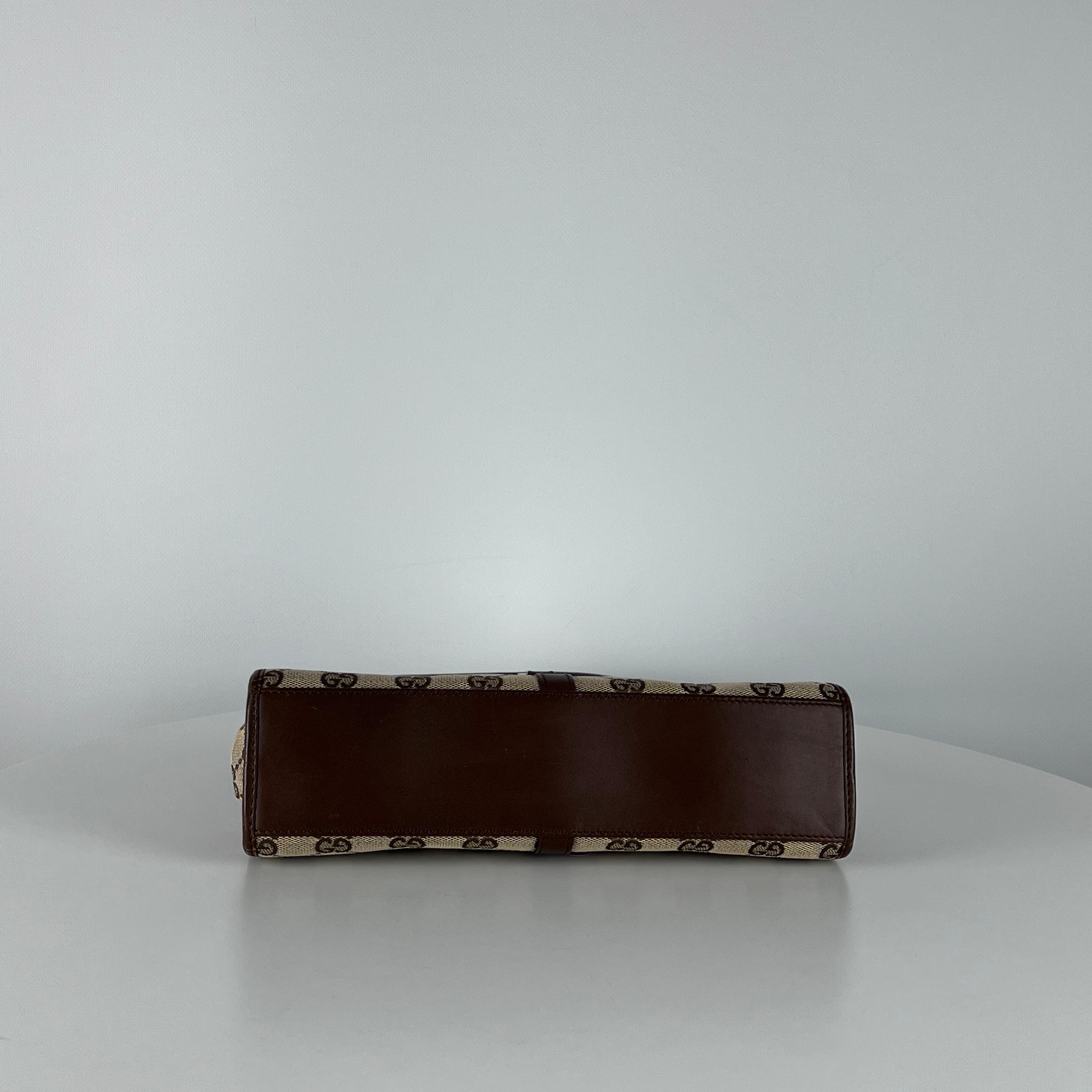 GUCCI Jackie canvas and brown leather handbag