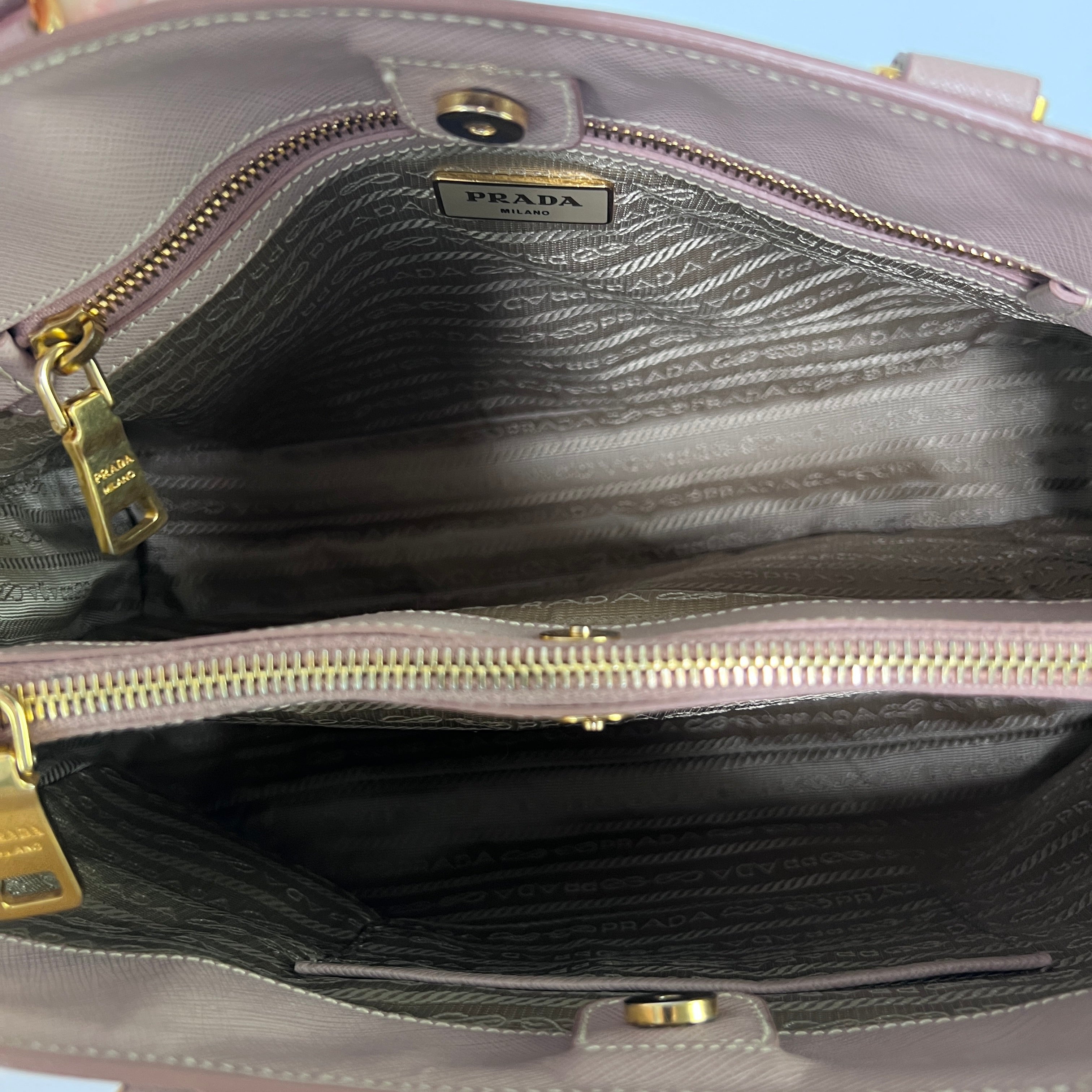 PRADA Galleria beige leather handbag