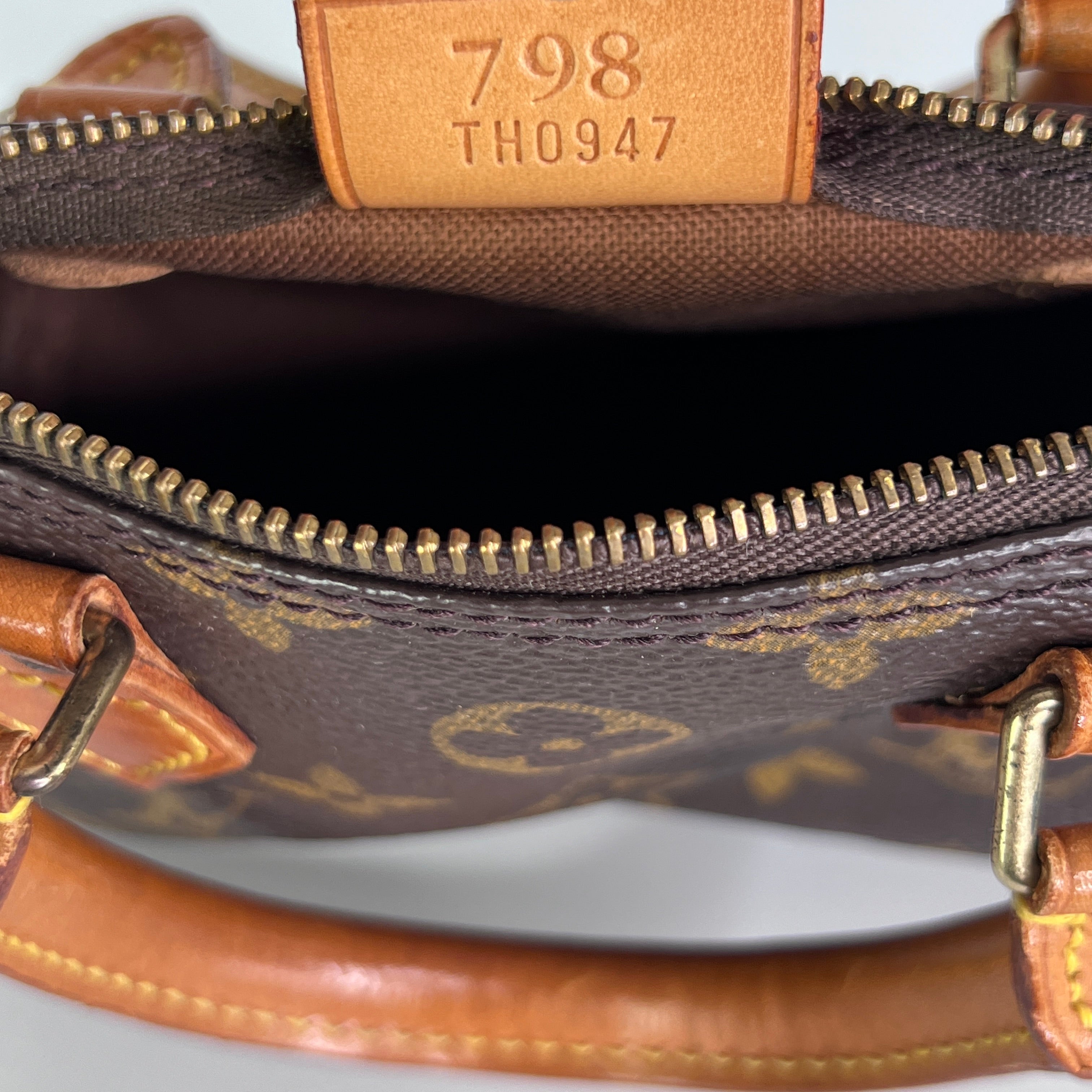 LOUIS VUITTON Nano Speedy handbag in brown canvas and leather