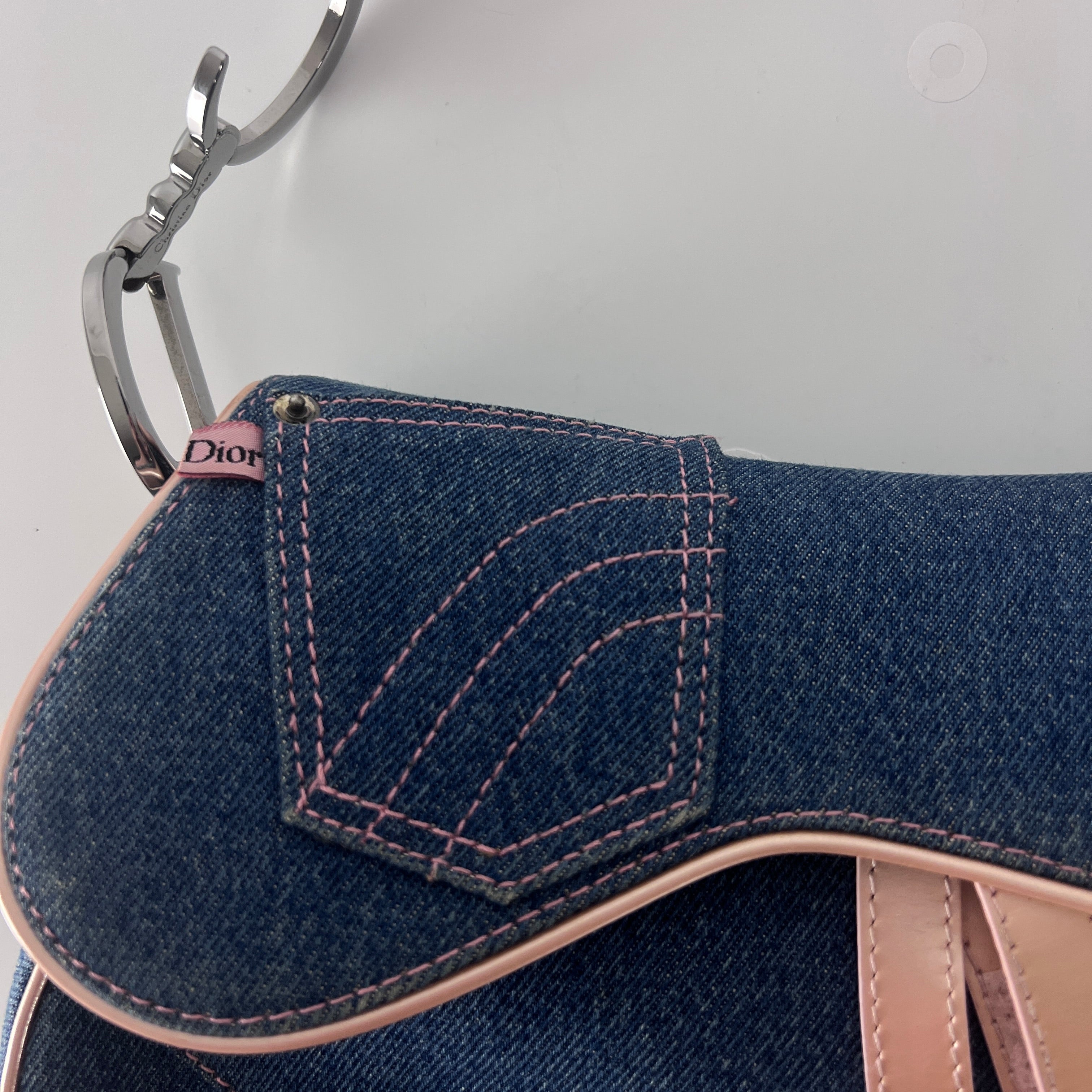Sac à main DIOR Saddle denim bleu