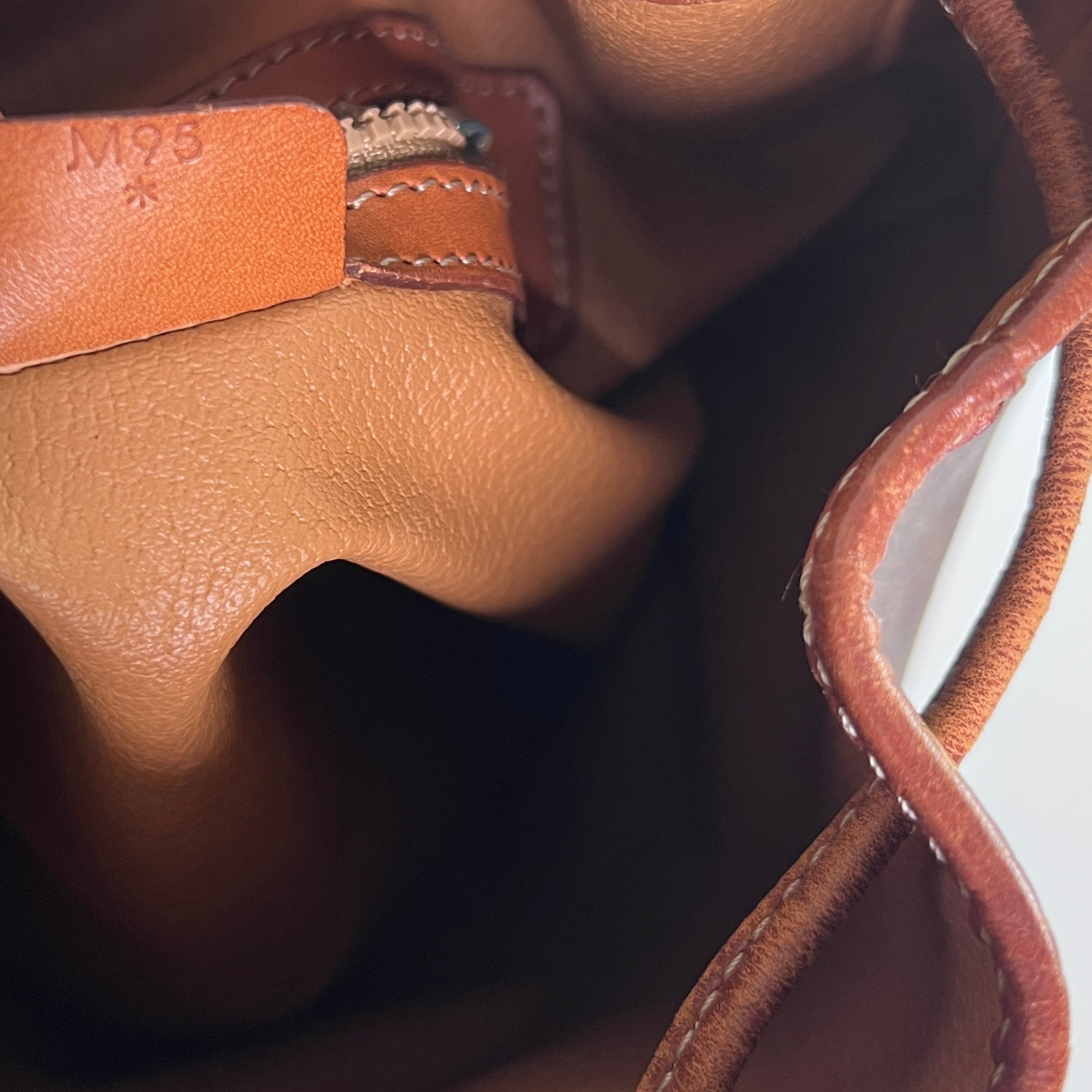 CELINE Bucket handbag in brown canvas and leather