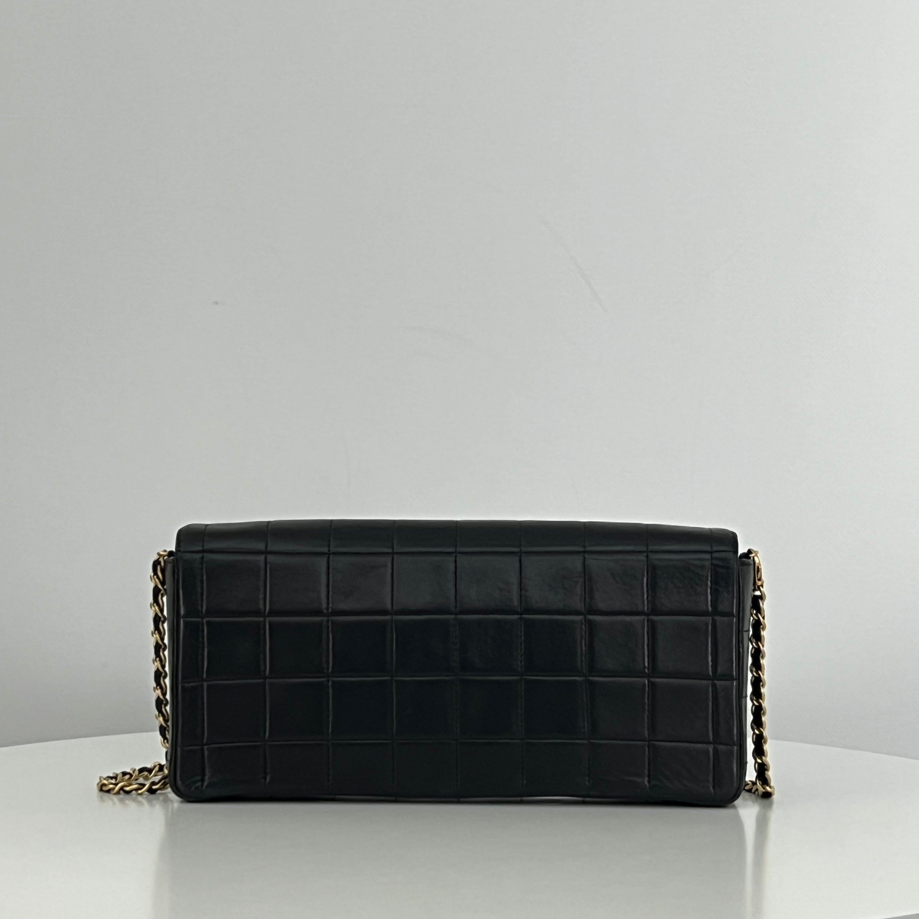 CHANEL East West Chocolate Bar Bag Black Lambskin