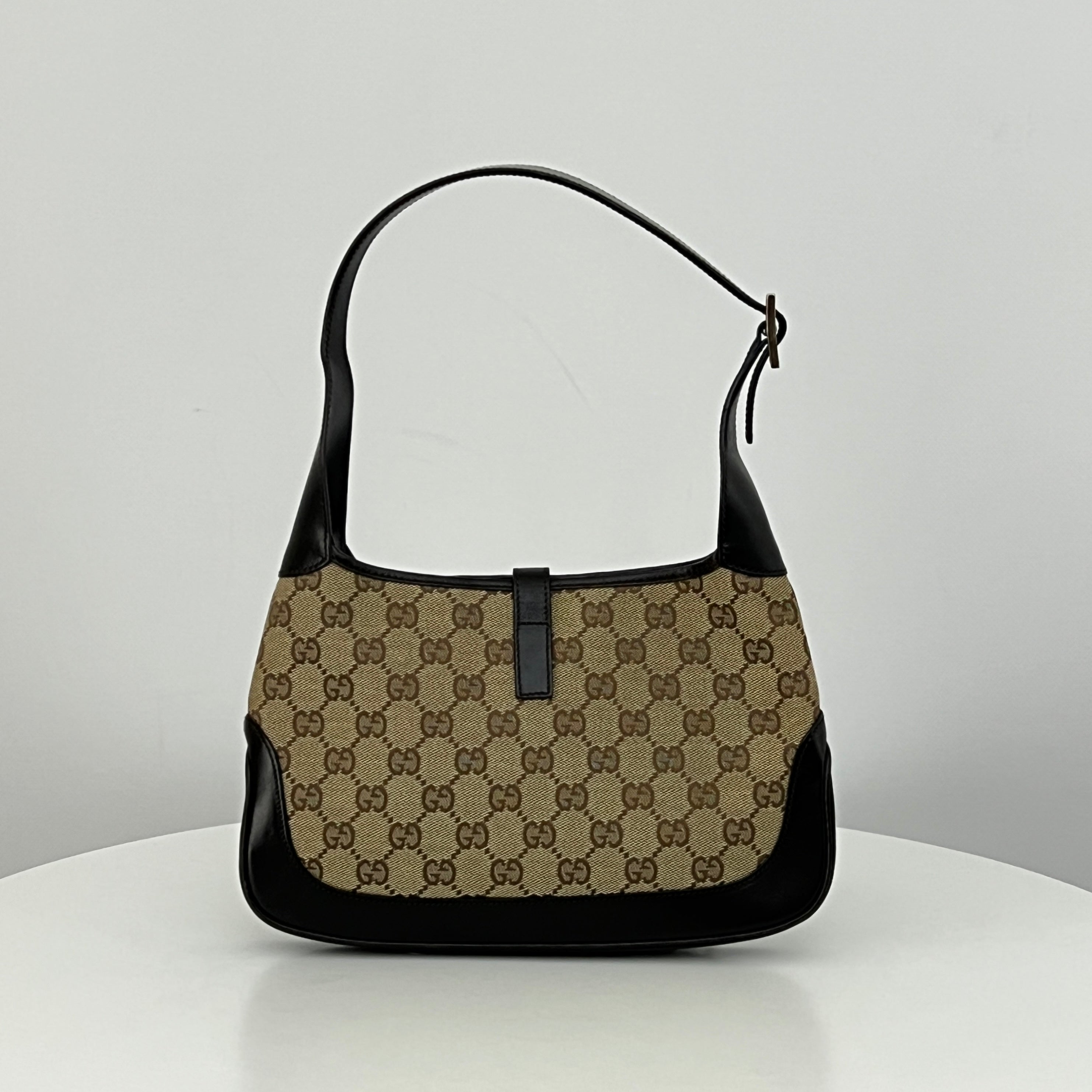 GUCCI Jackie Small brown canvas and leather bag