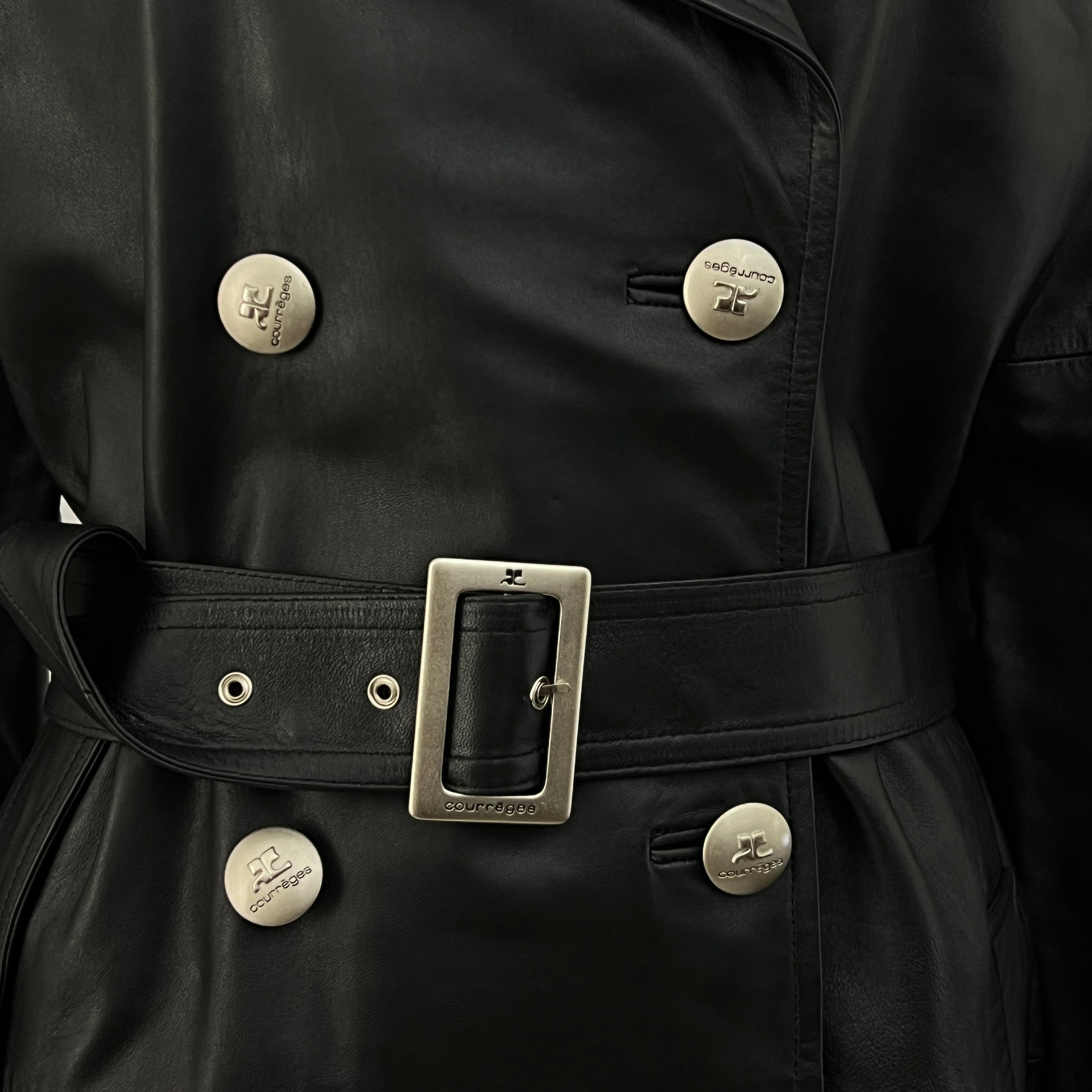 COURRÈGES S black leather jacket