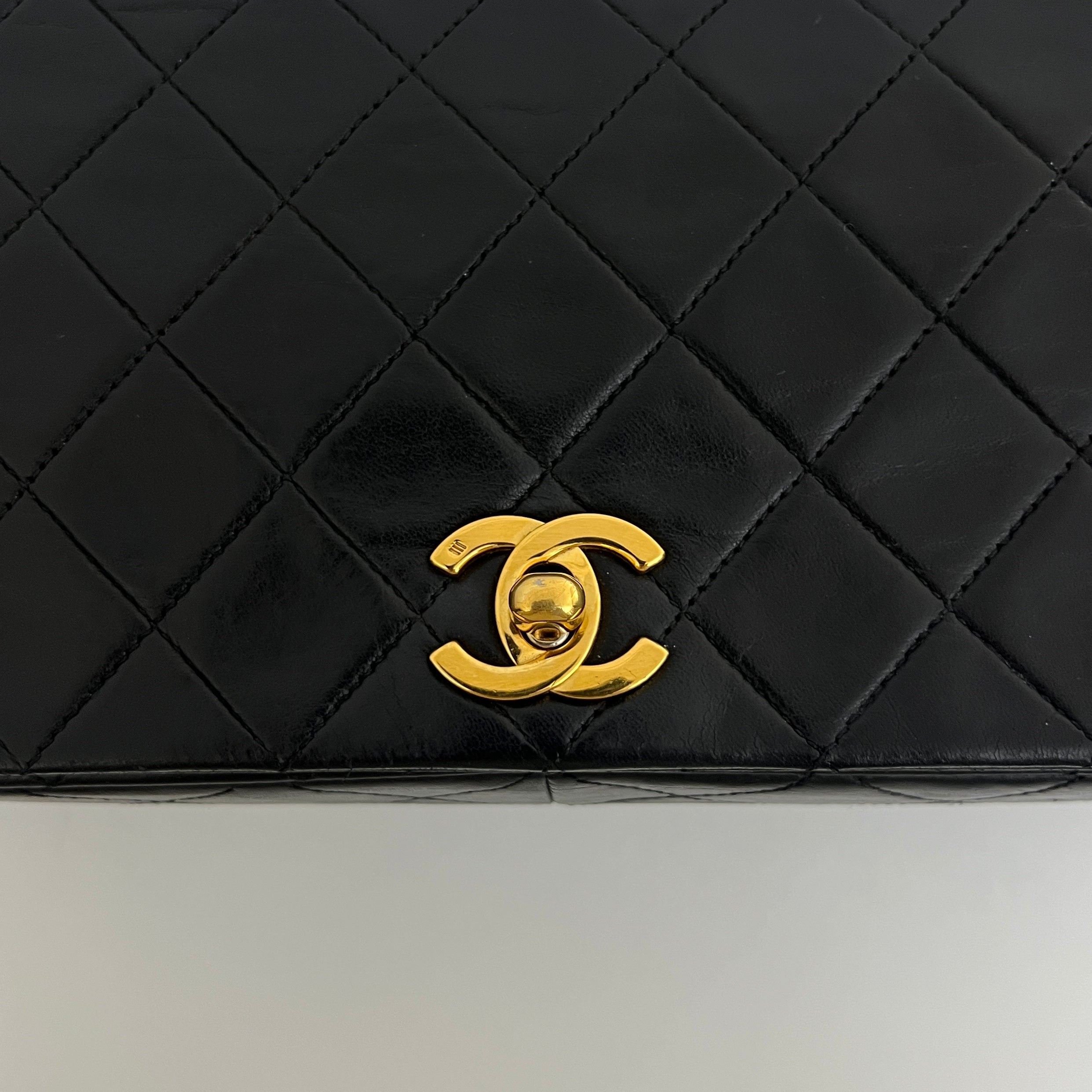 CHANEL Classic Small Shoulder Bag in black lambskin