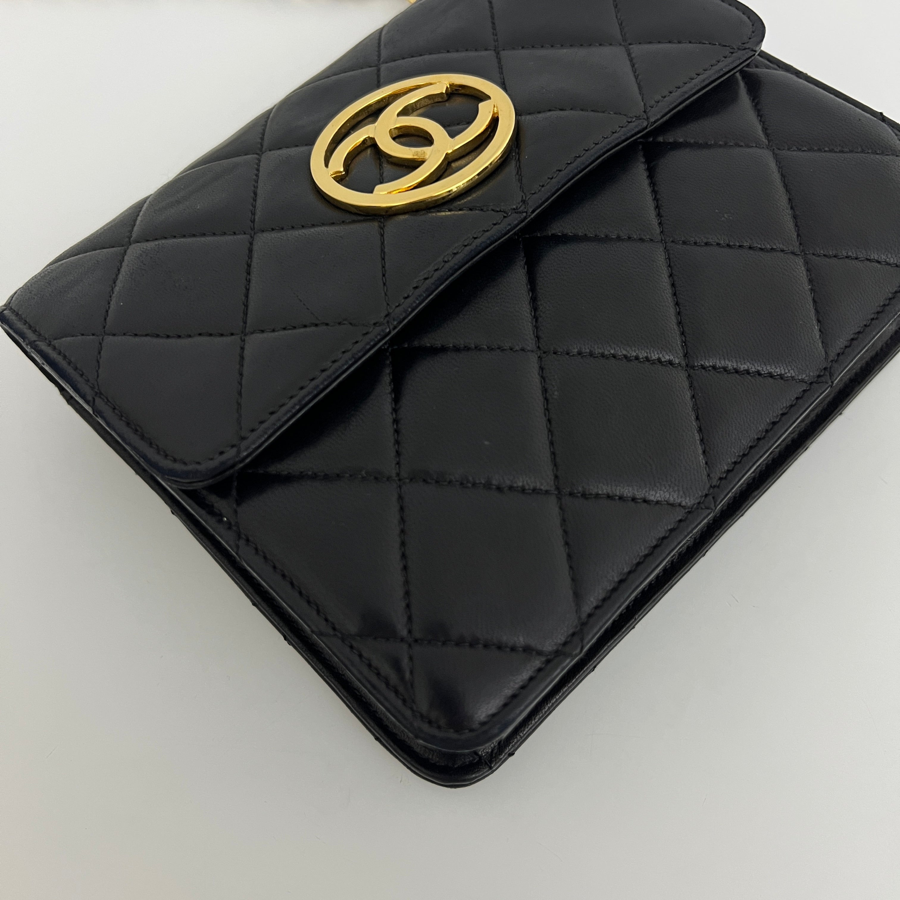 CHANEL Timeless Coco Mark shoulder bag in black lambskin
